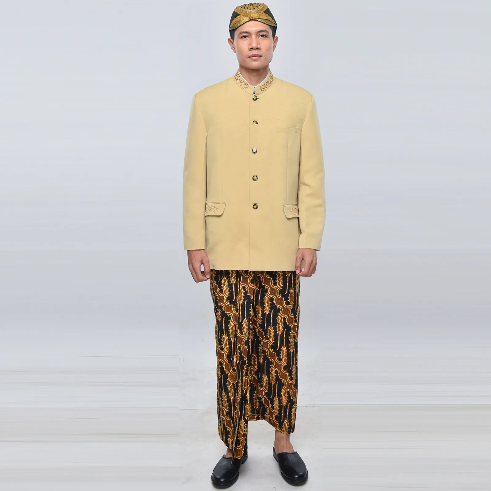 (ATS-007) Beskap Coklat Susu Bordir Bandung