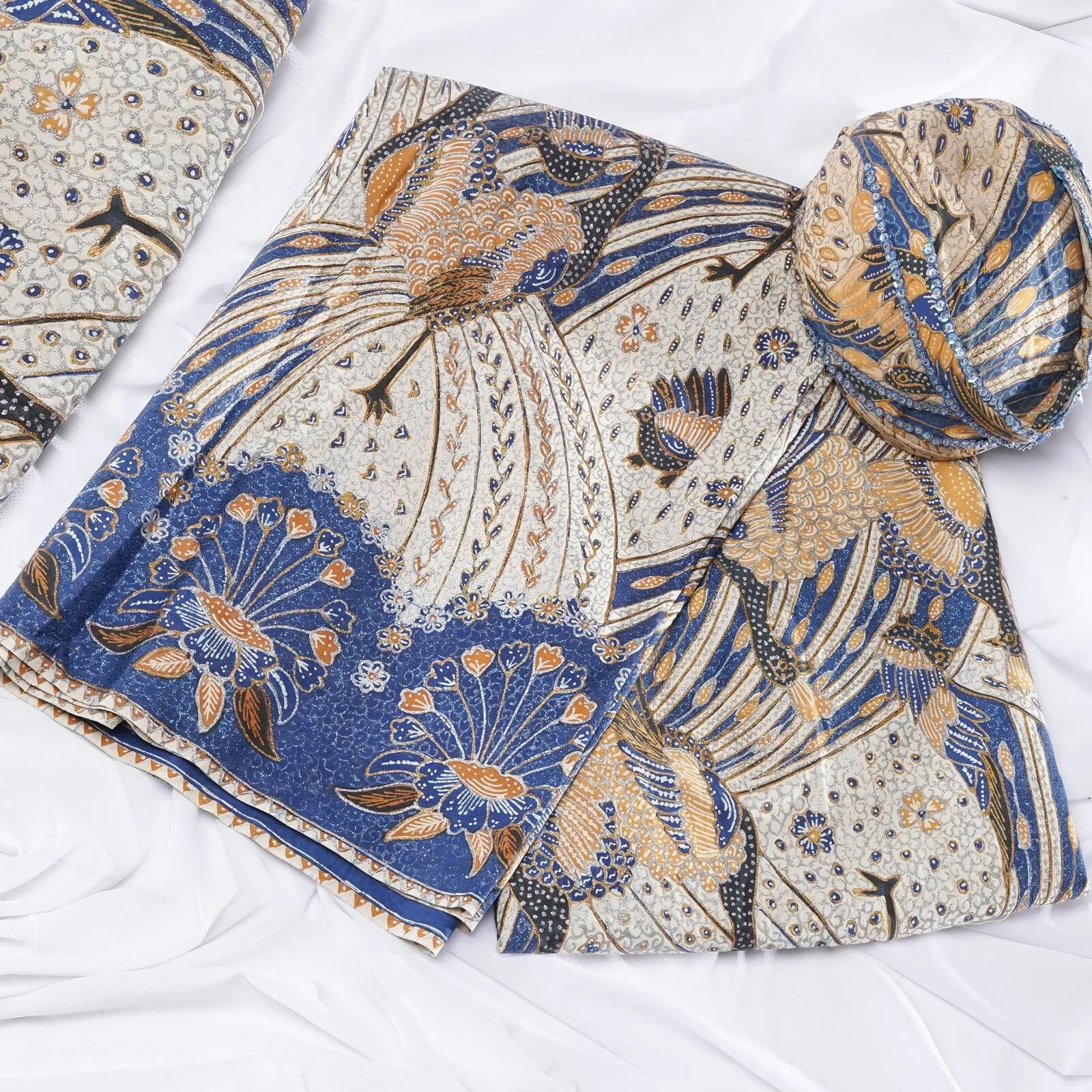 (KAM-054) Kain Pengantin Sunda Merak Ngibing Biru