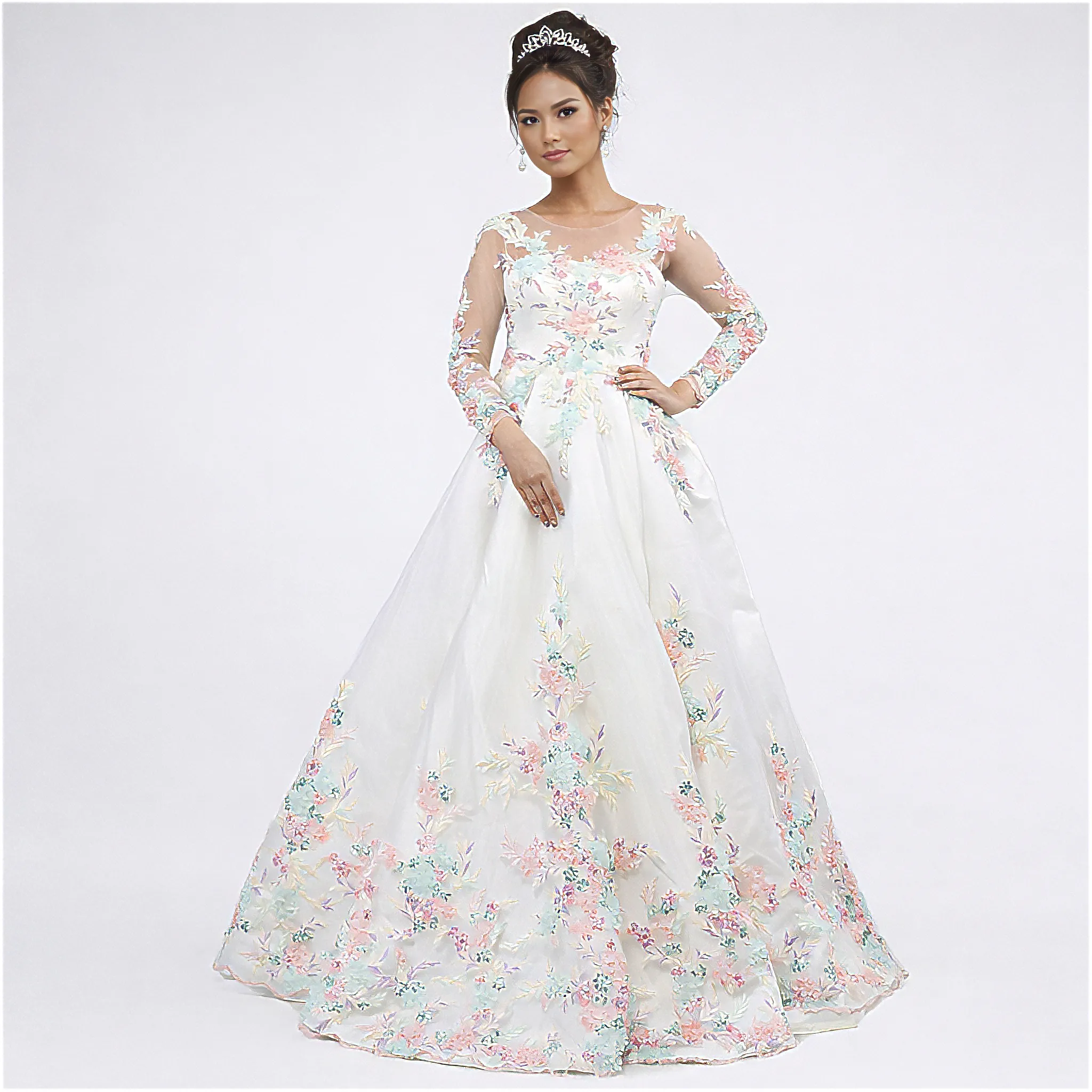(KM-PU002) Kebaya Pengantin Dress Putih Flower
