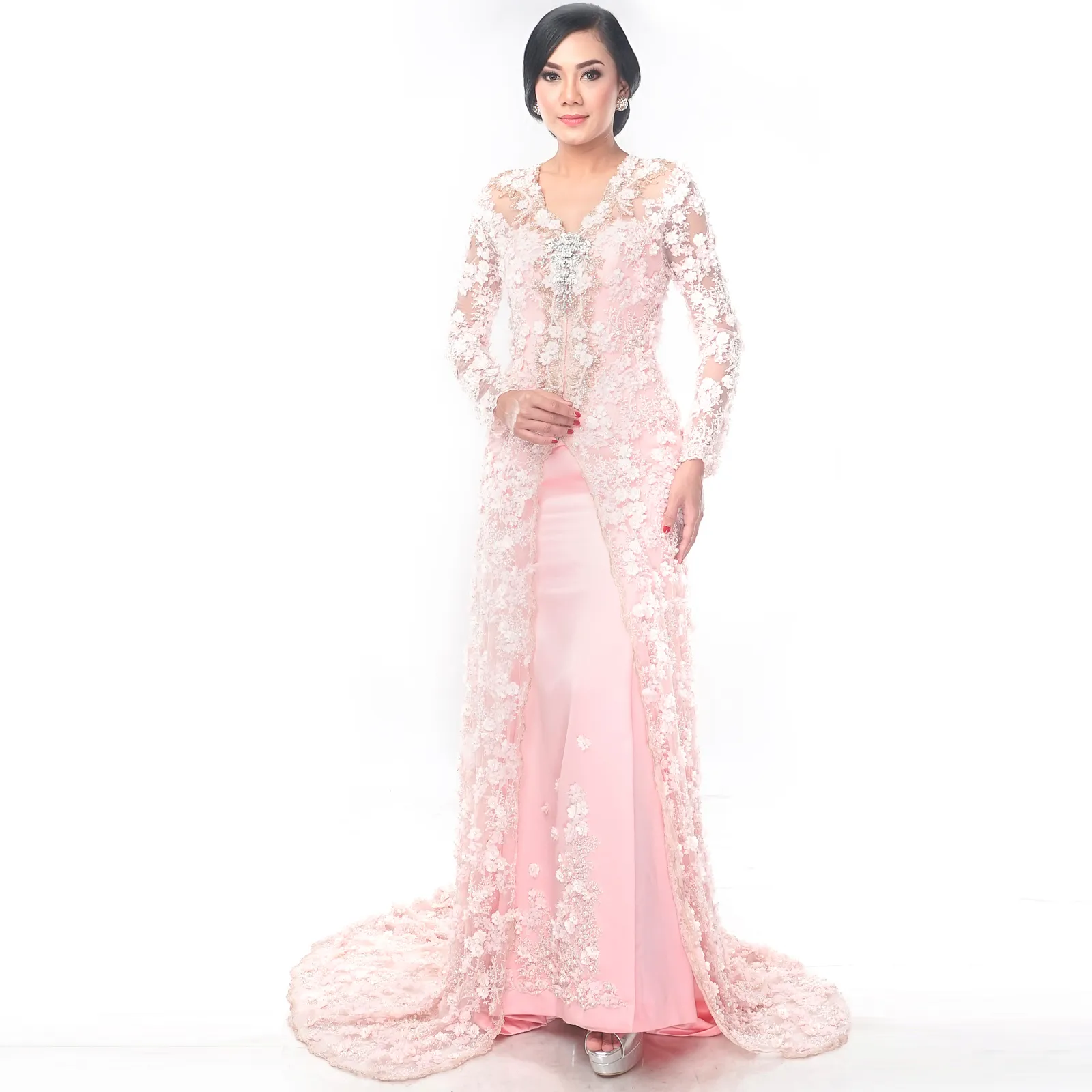 (KR-123) Kebaya Pengantin Salem Flower Anita