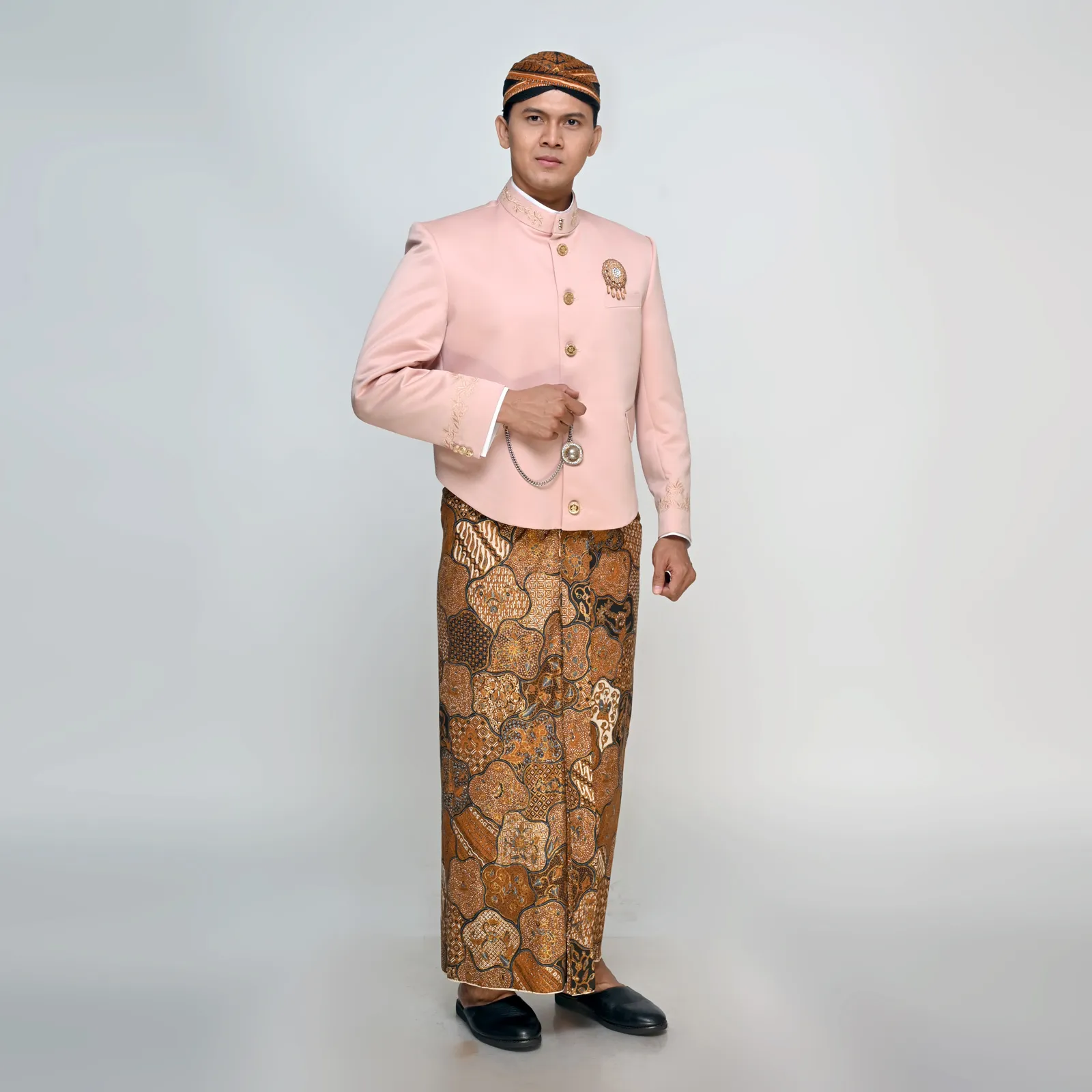 (ATJ-049) Beskap Rosegold Muda Bordir Atela