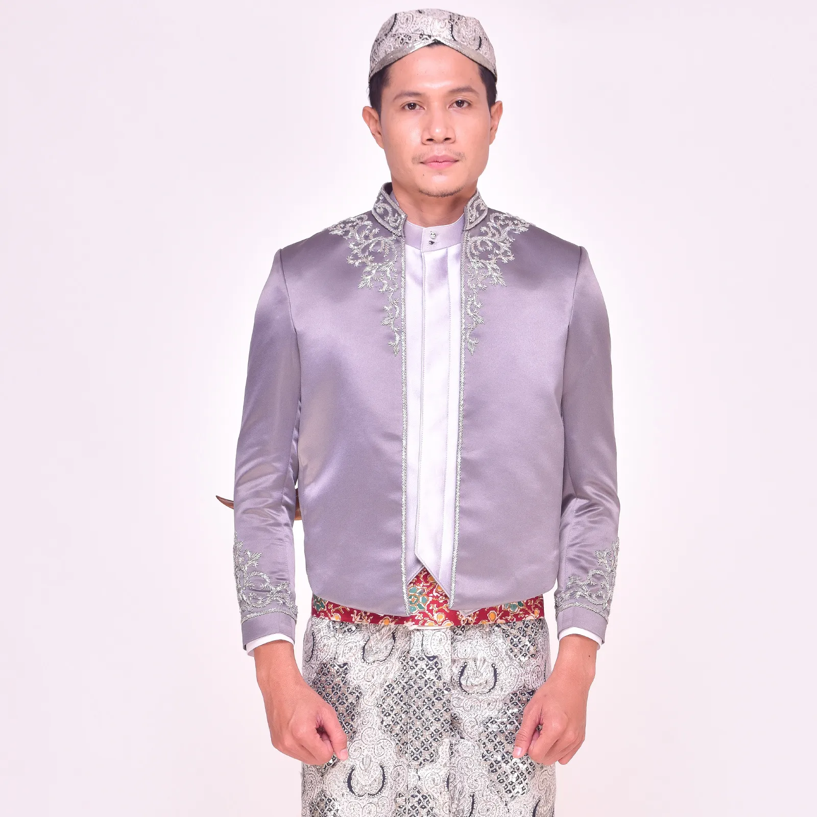 (BJ-100) Beskap Pengantin Abu-Abu Stefani (I)