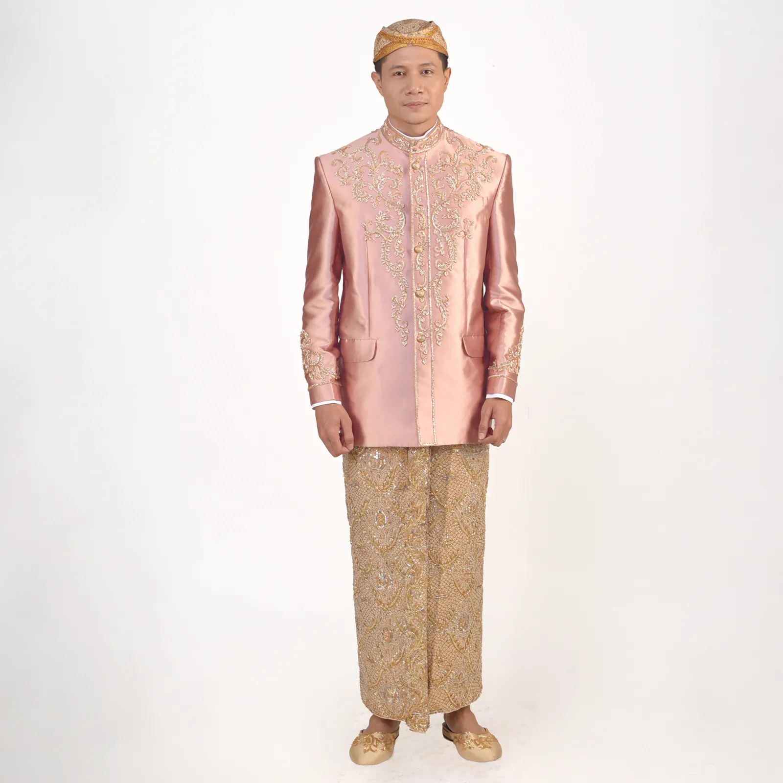 (BS-159) Beskap Pengantin Rosegold Vinu