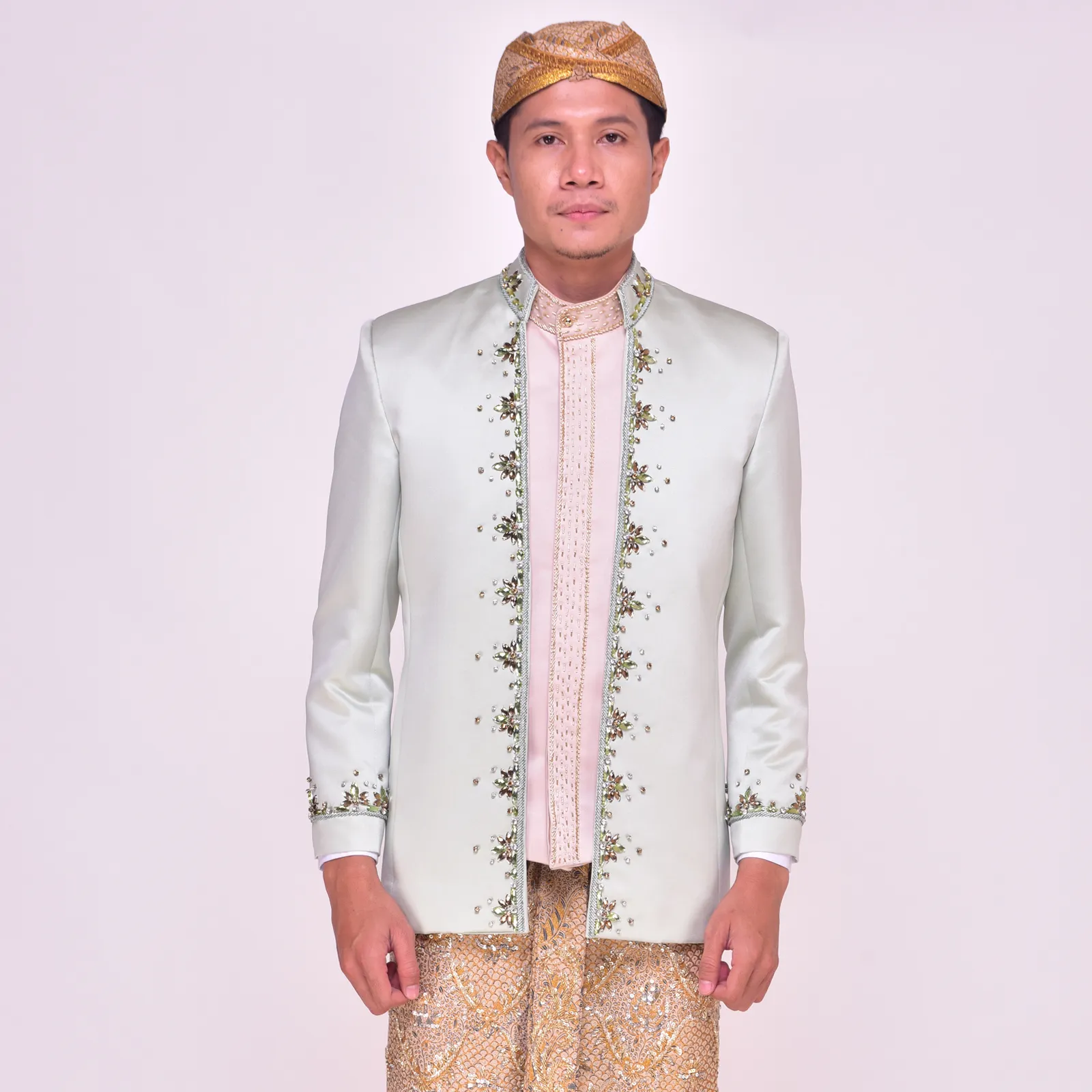 (BS-010) Beskap Pengantin Hijau Mint Pramanda