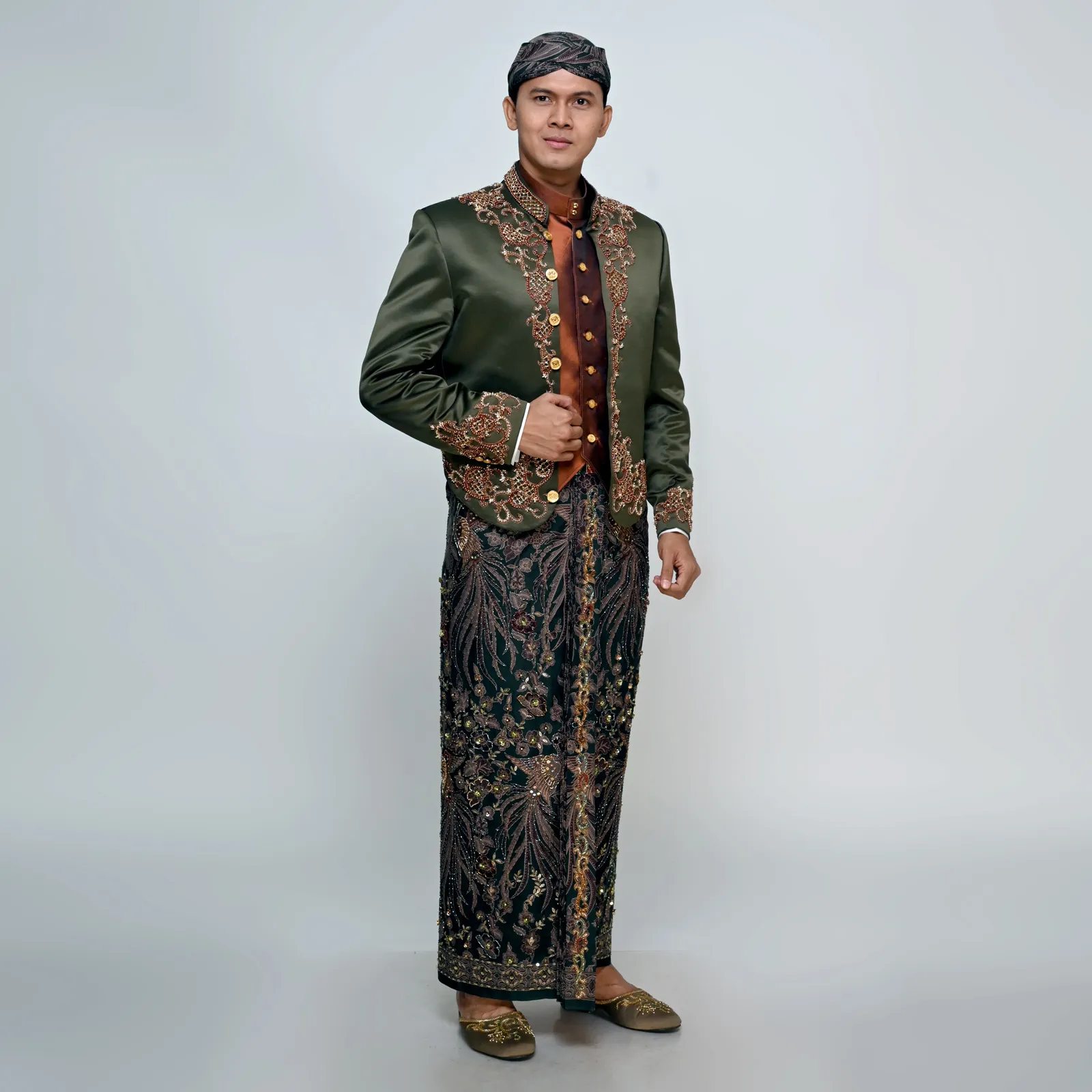 (BJ-179) Beskap Pengantin Hjau Tembaga Indies