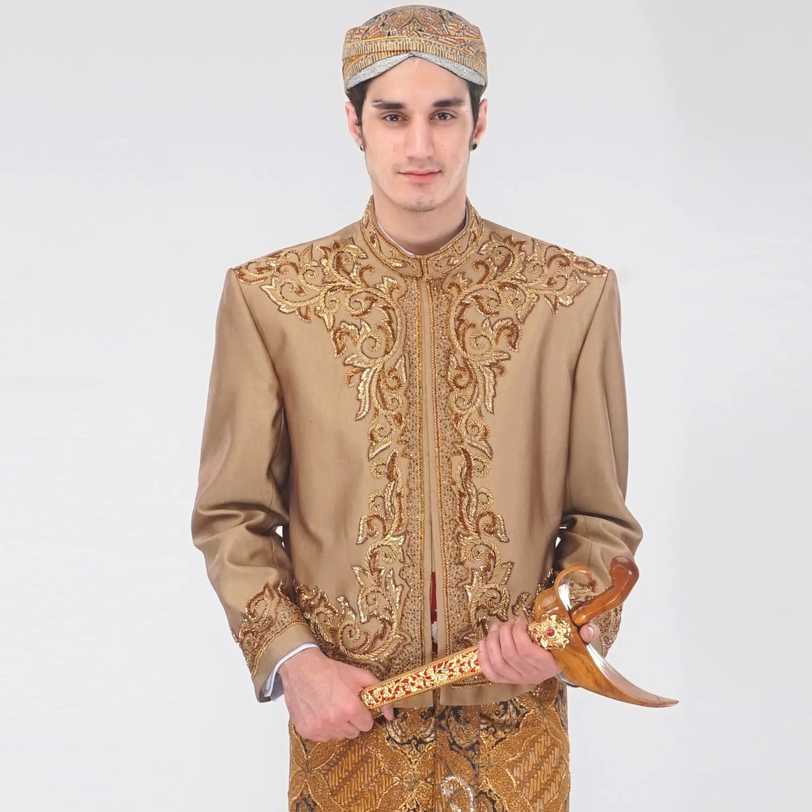 (BJ-060) Beskap Pengantin Coklat Perthalia Bagus