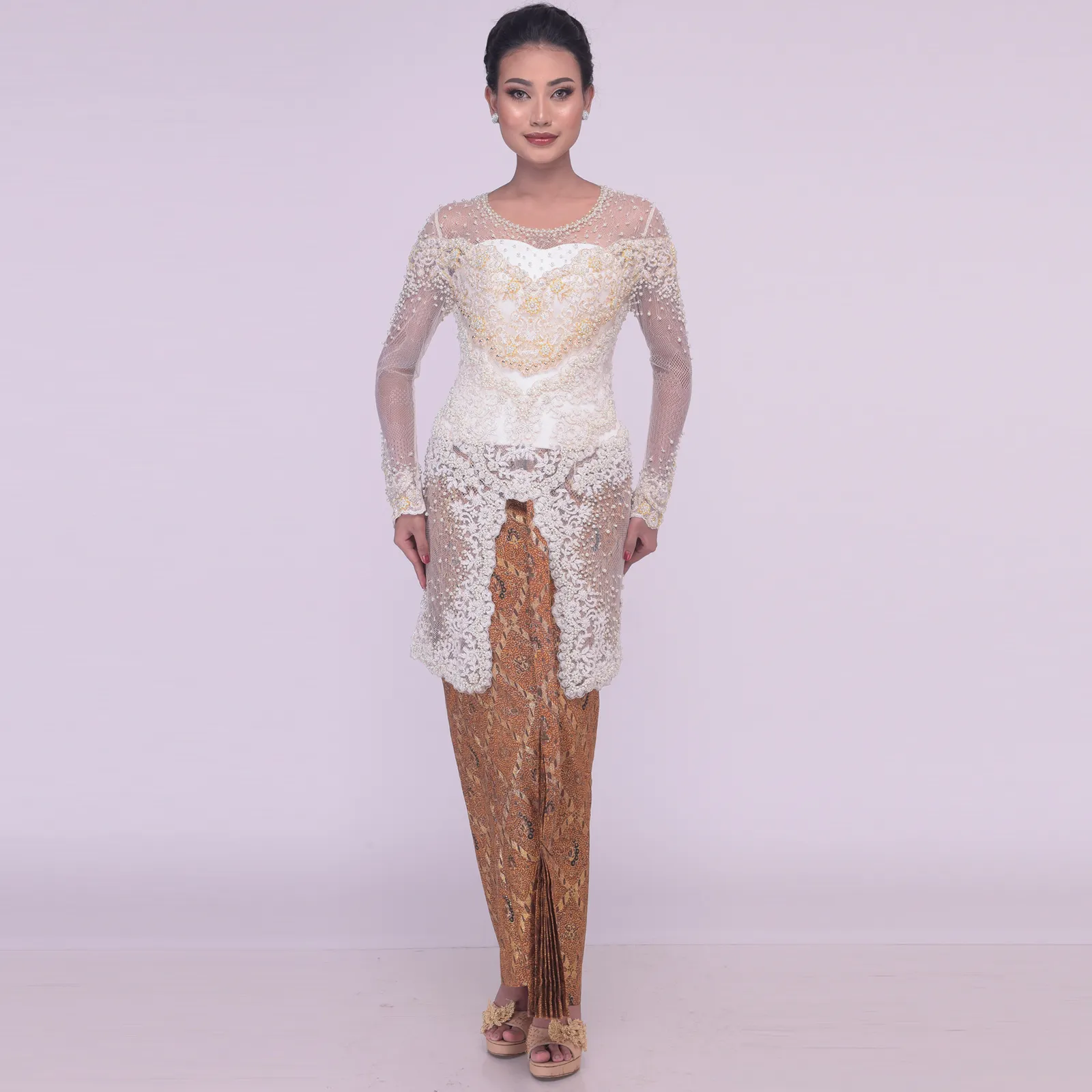 (KE-126) Kebaya Pengantin BW Emas Mutiara