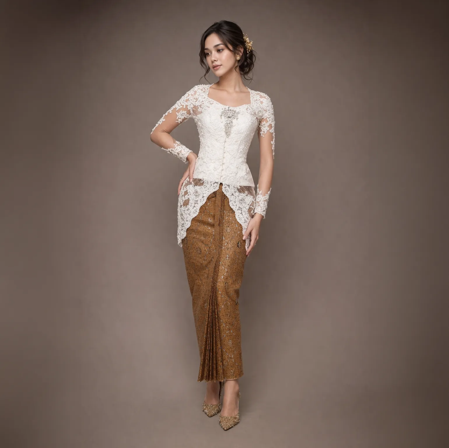 (KM-PU013) Kebaya Pengantin BW Dea Ajeng