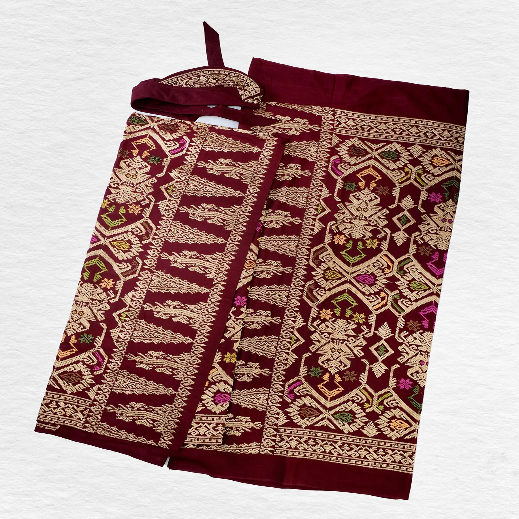 (KAT-097) Kain Songket Bali Marun Dea