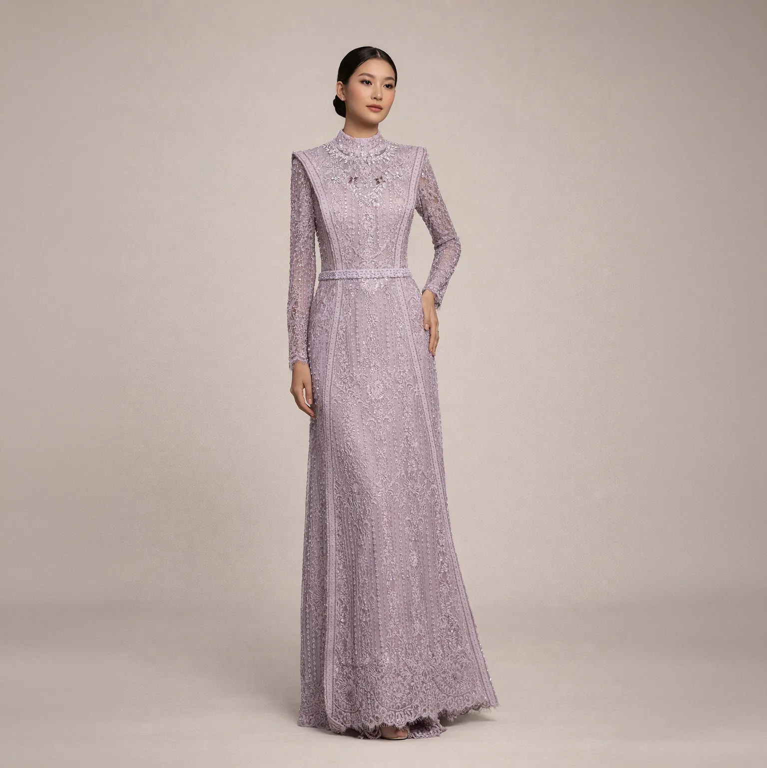 (KM-UN007) Kebaya Pengantin Dress Ungu Lilac
