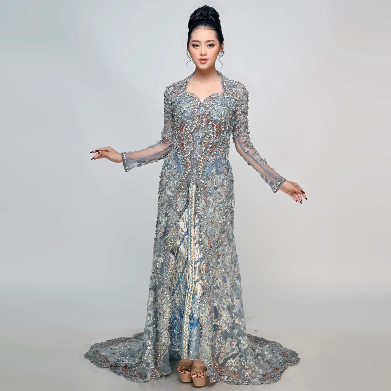 (KE-141) Kebaya Pengantin Blue Denim