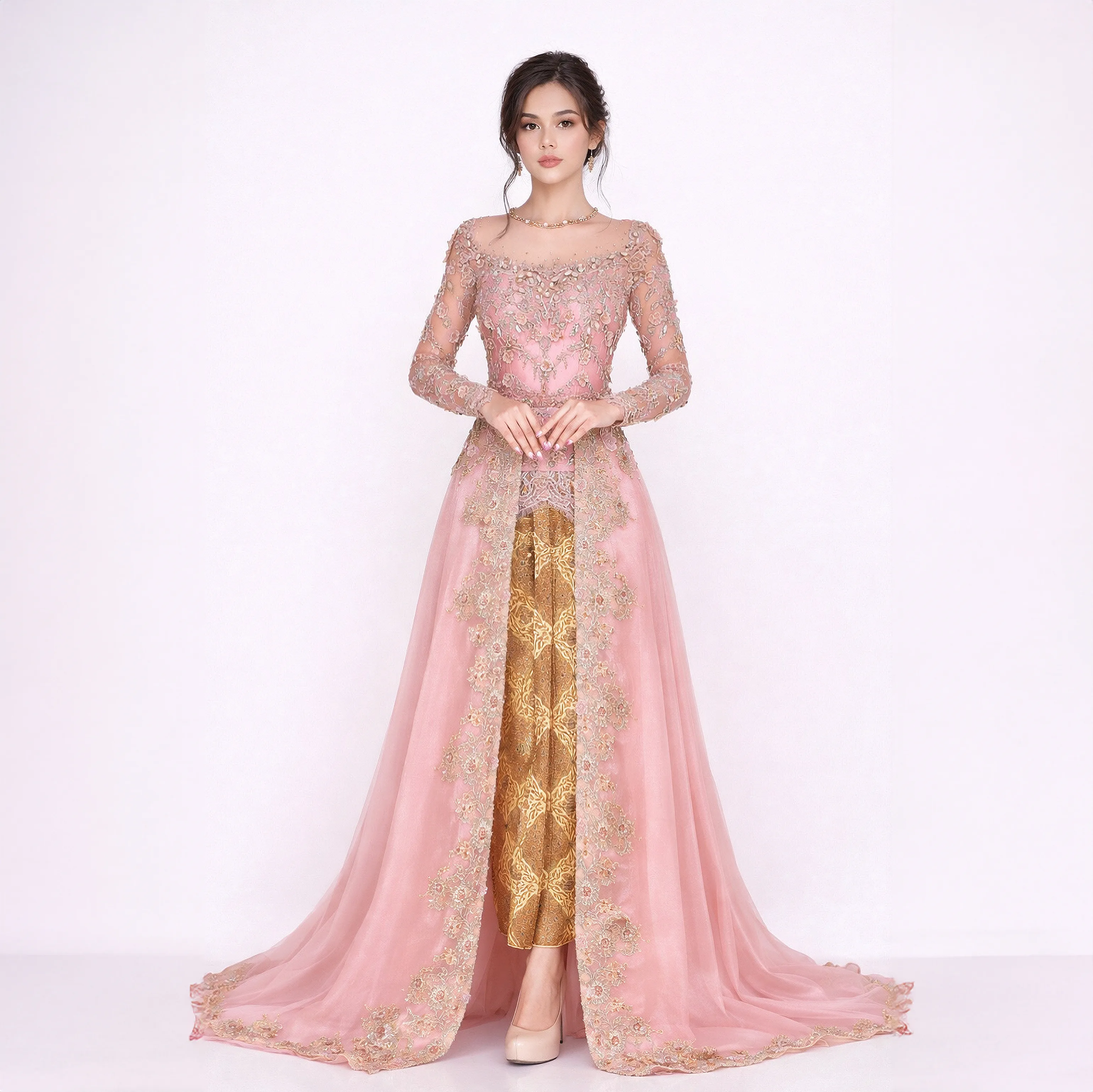 (KE-101) Kebaya Pengantin Rosegold Yuliabani