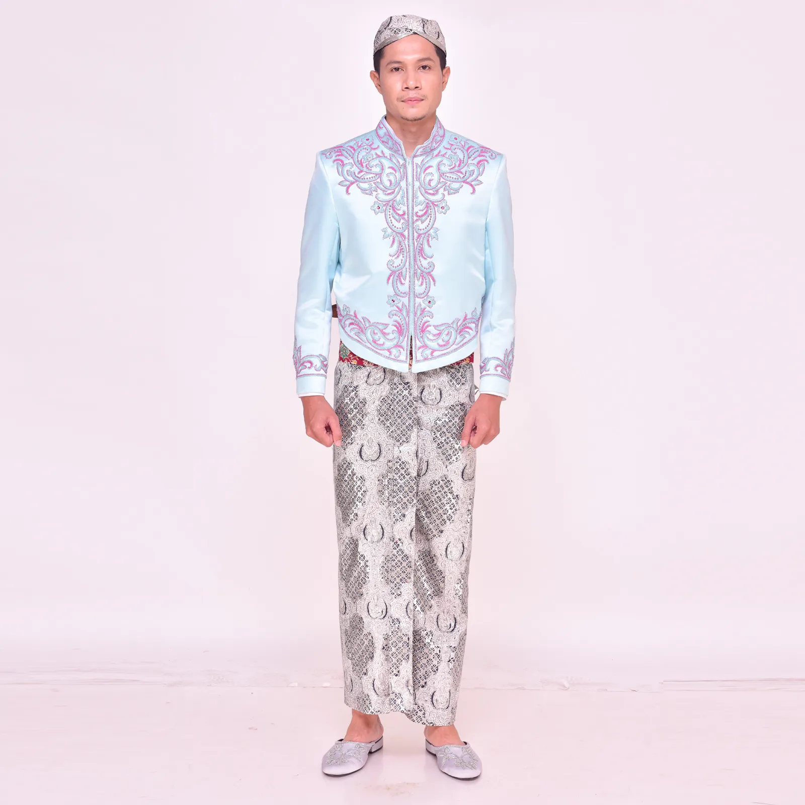 (BJ-103) Beskap Pengantin Biru Pink