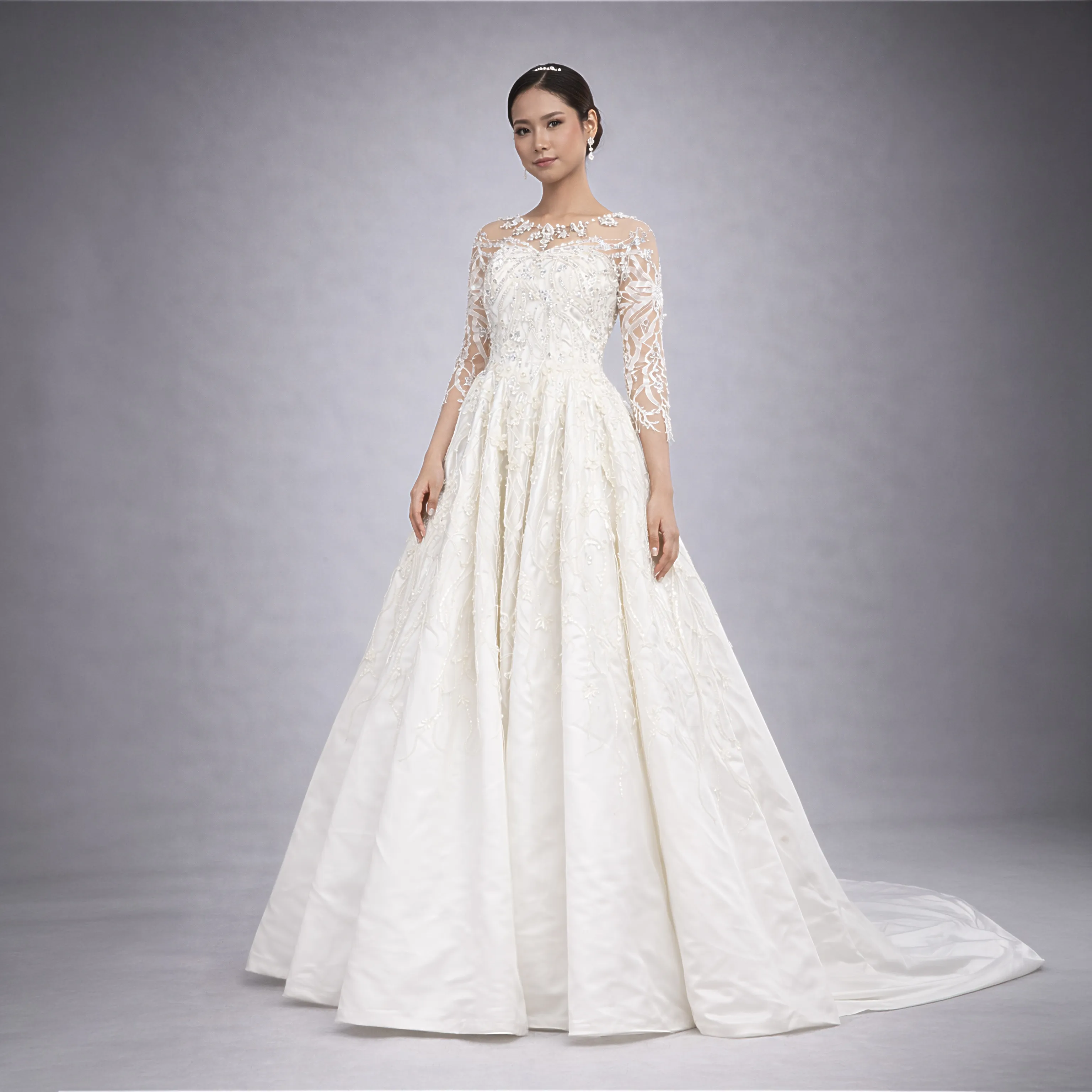 (KM-PU042) Kebaya Pengantin Dress Broken White