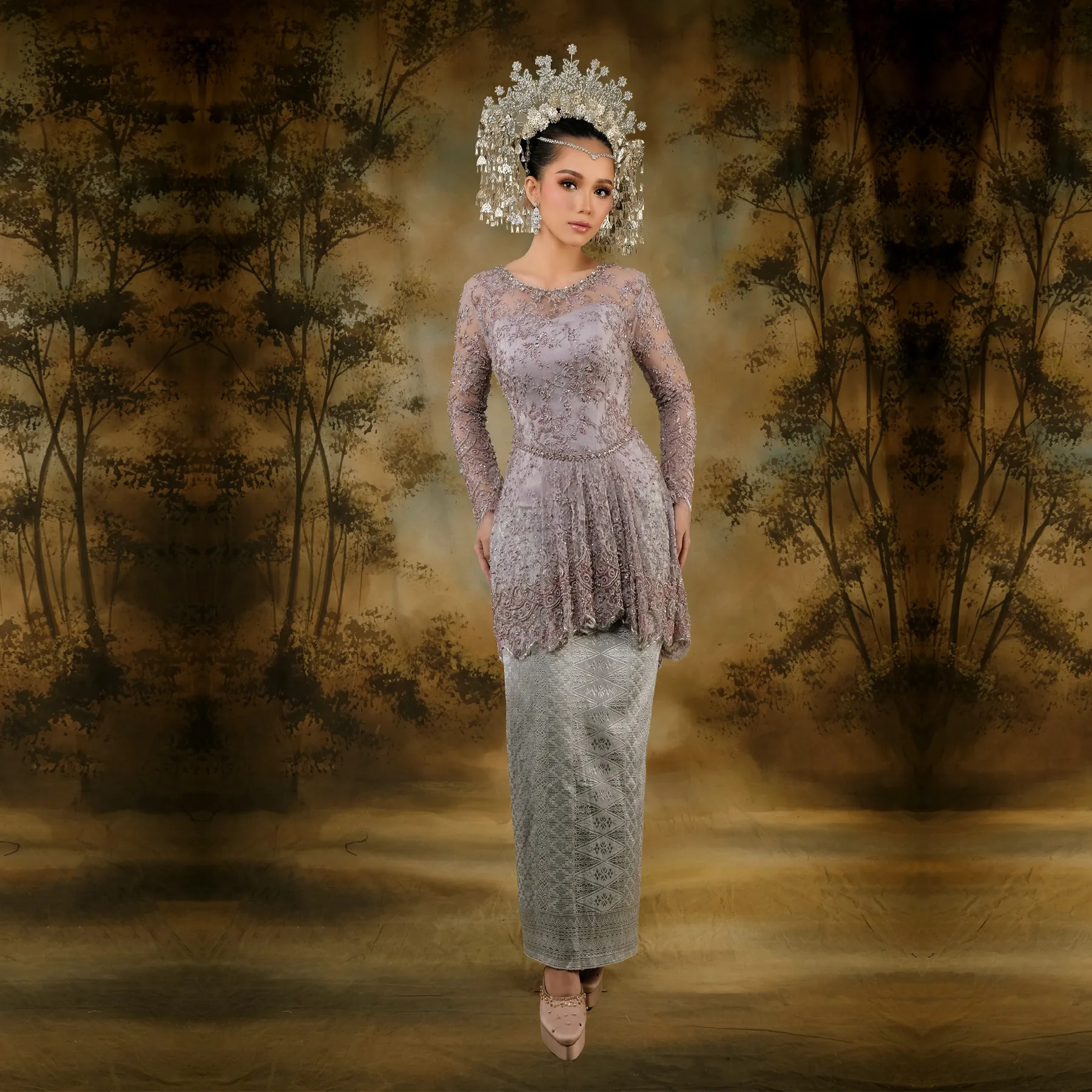 (KL-001) Kebaya Bridesmaid/Engagement/Graduation Brukat Ungu Lilac