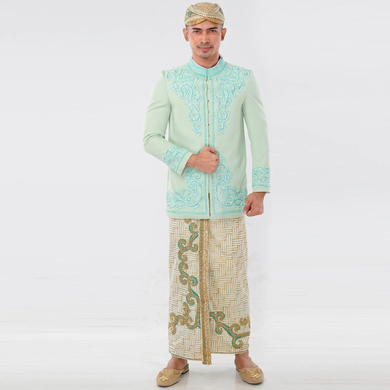 (BS-062) Beskap Pengantin Hijau Mint Dian