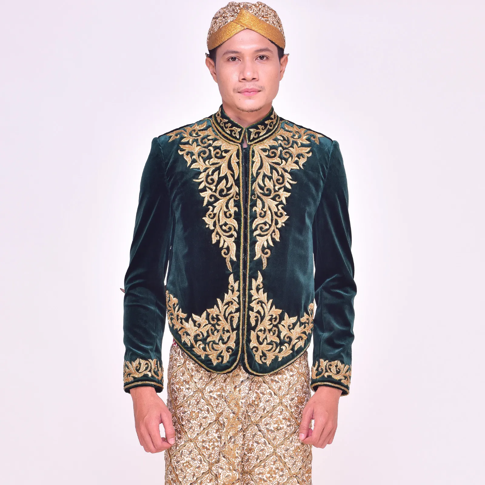 (BJ-106) Beskap Pengantin Bludru Hijau Dimas