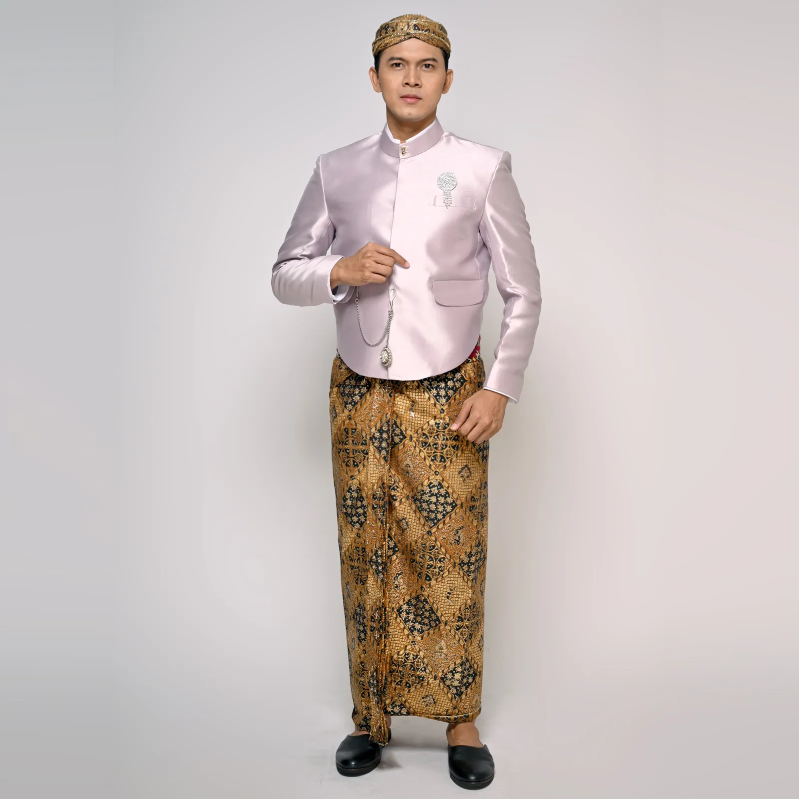 (ATJ-045) Beskap Ungu Lilac Polos Atela