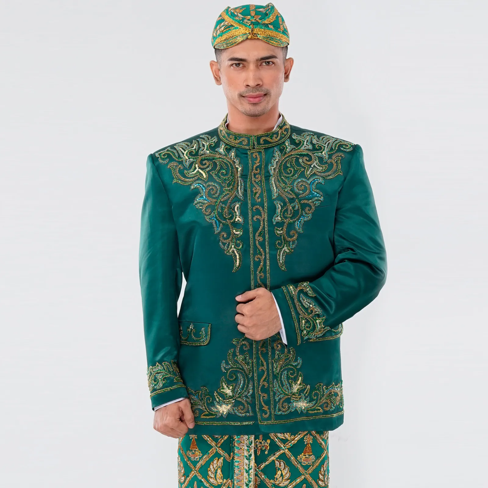 (BS-056) Beskap Pengantin Hijau Anisa