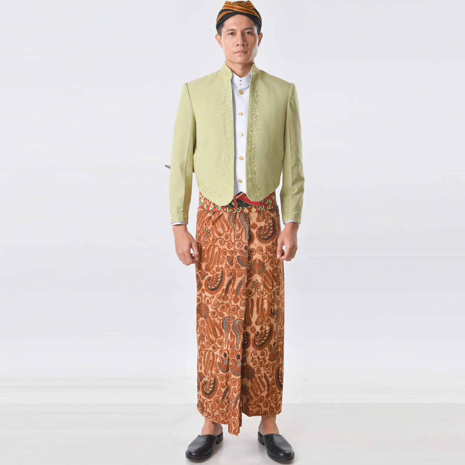 (ATJ-015) Beskap Hijau Pupus Bordir Sikepan