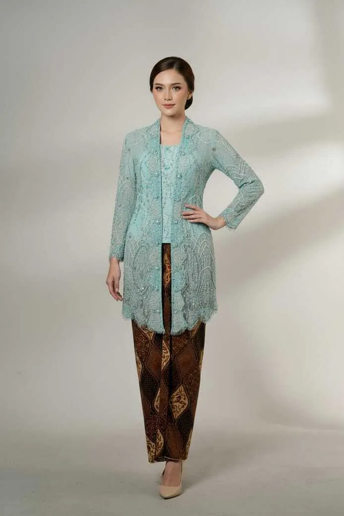 (KI-003) Kebaya Brukat Hijau Mint