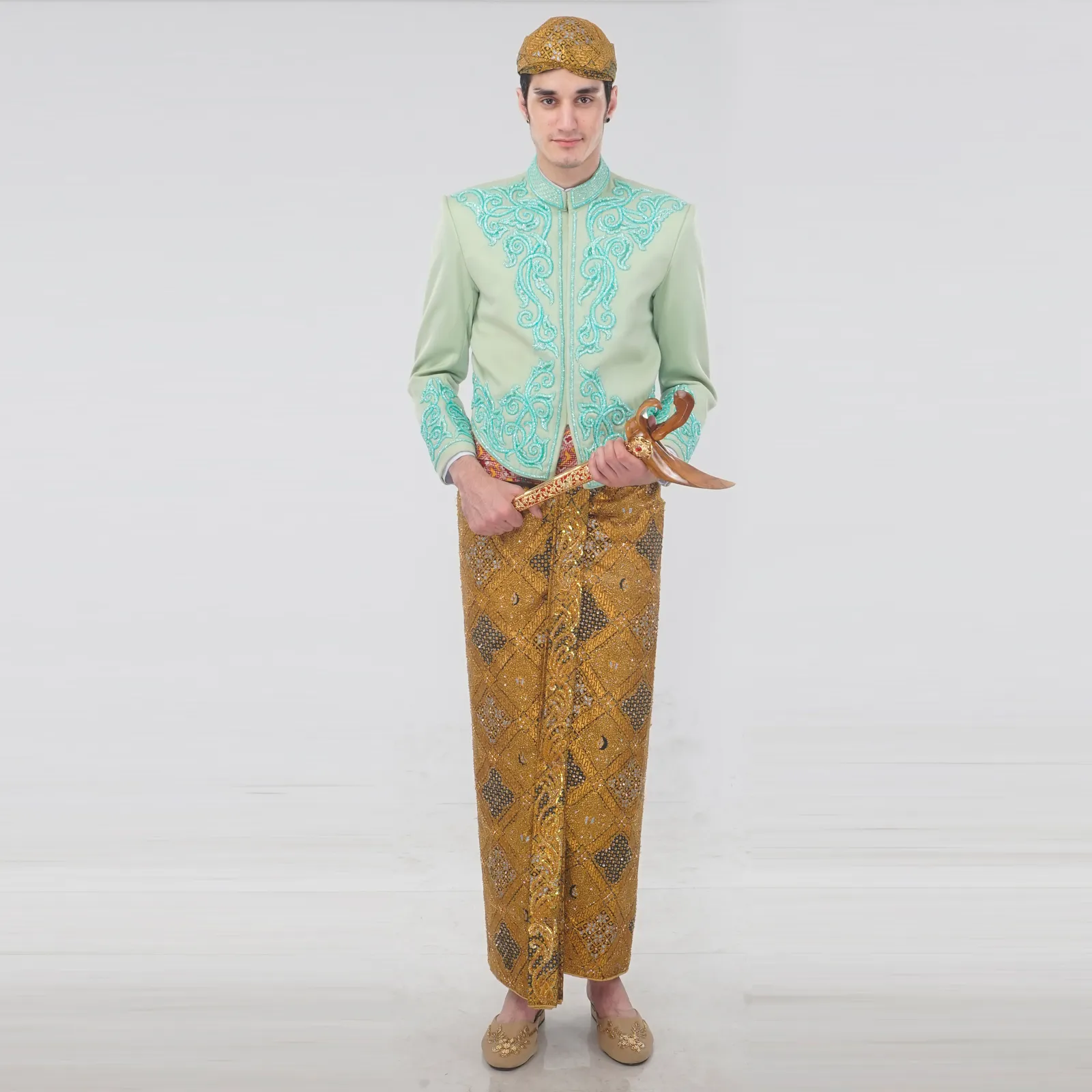 (BJ-073) Beskap Pengantin Hijau Raga