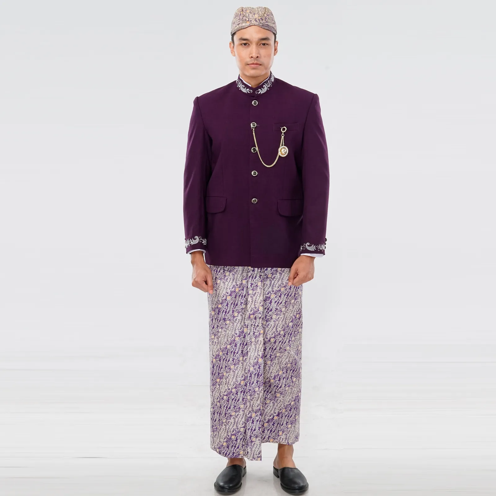 (ATS-028) Beskap Ungu Terong Bordir