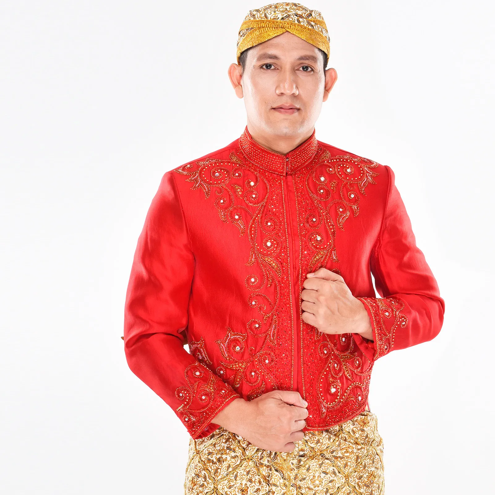 (BJ-081) Beskap Pengantin Merah Gavina