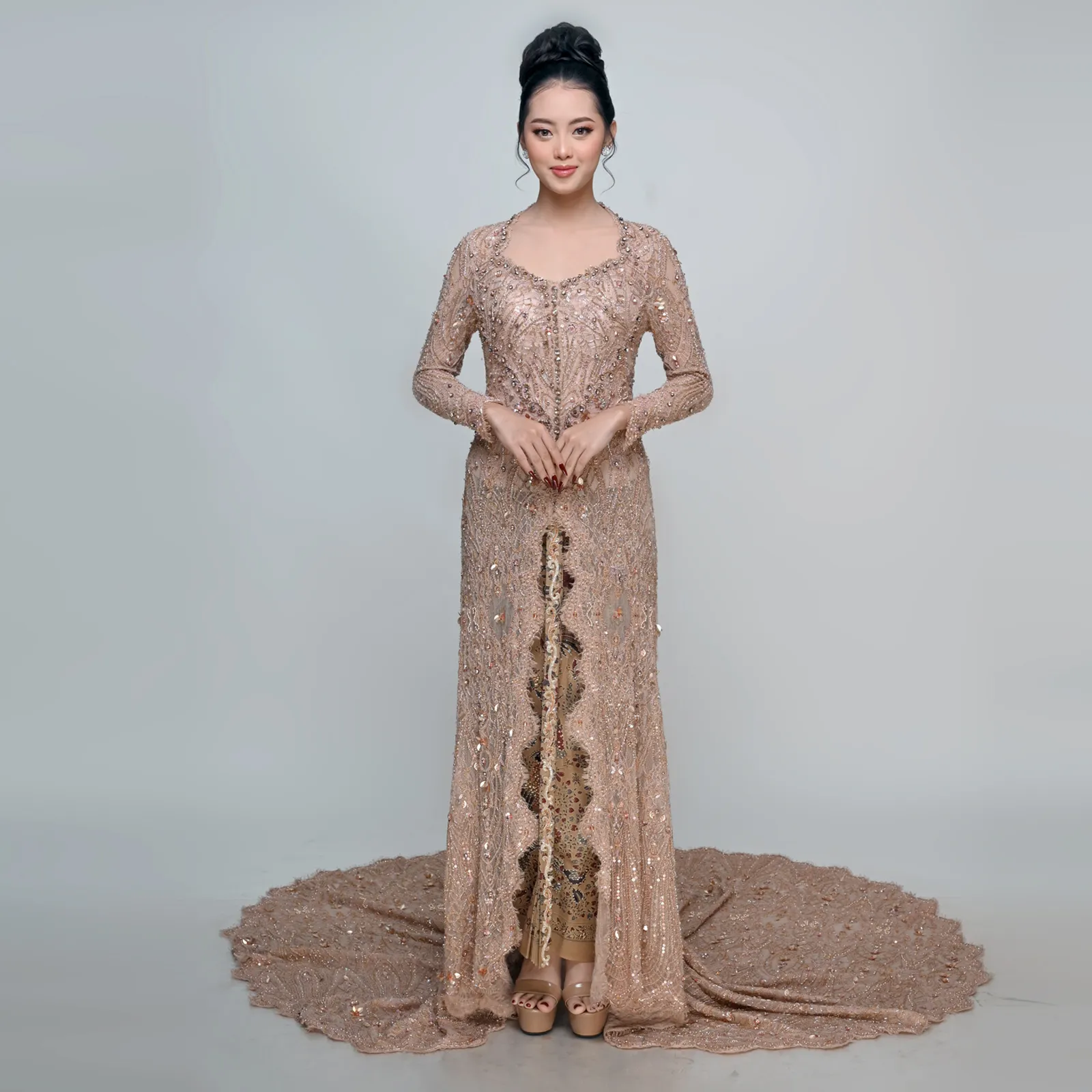 (KE-151) Kebaya Pengantin Rosegold Priyanka