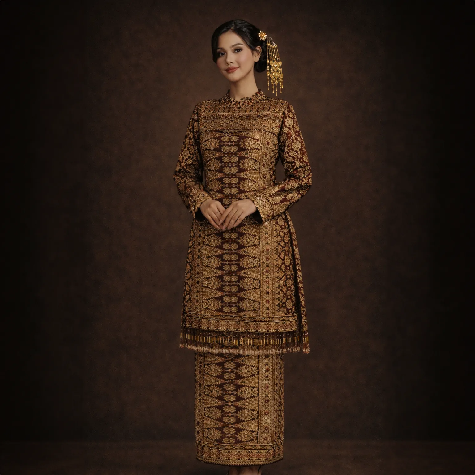 (KE-173) Kebaya Pengantin Baju (Kurung) Palembang