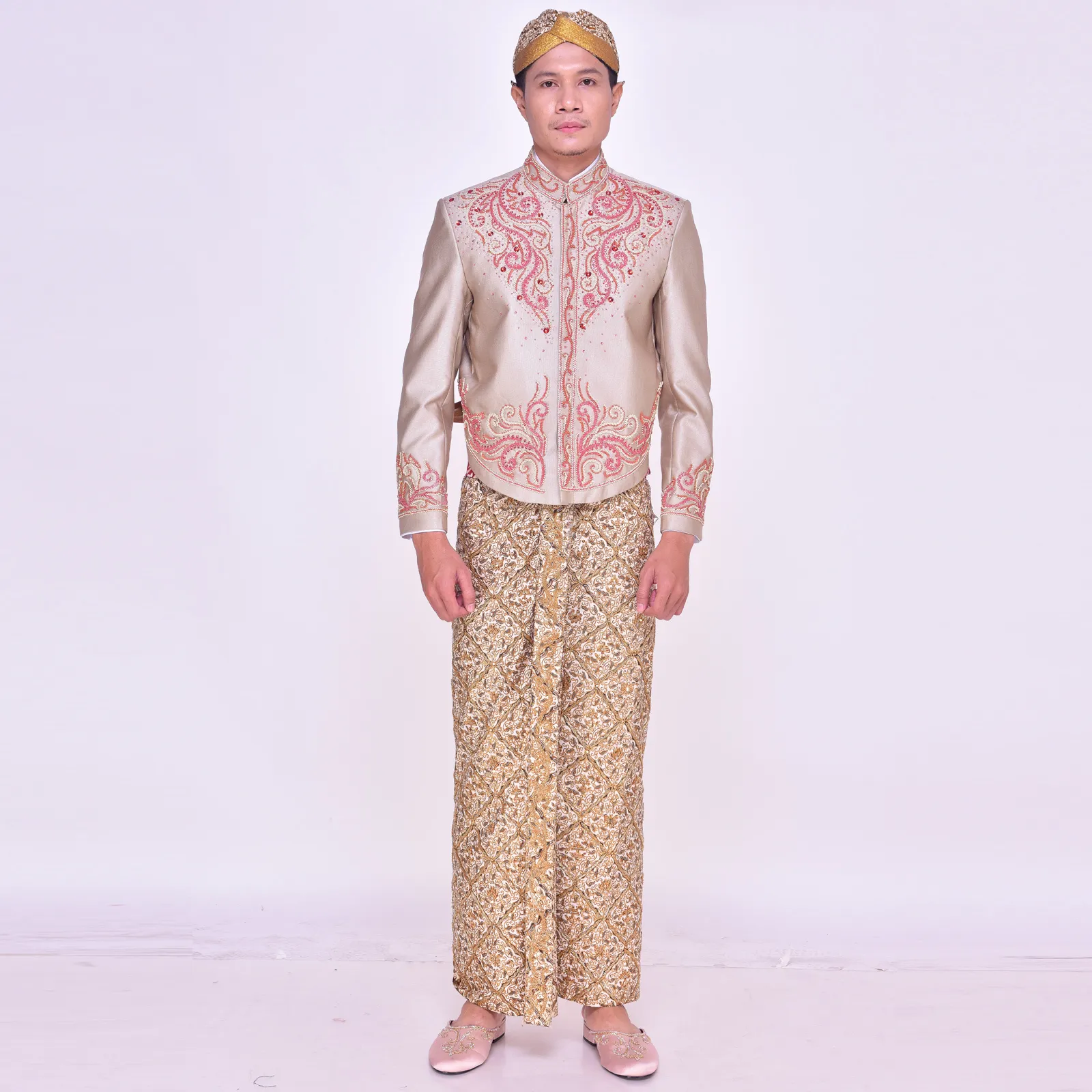 (BJ-120) Beskap Pengantin Rosegold Alfiera