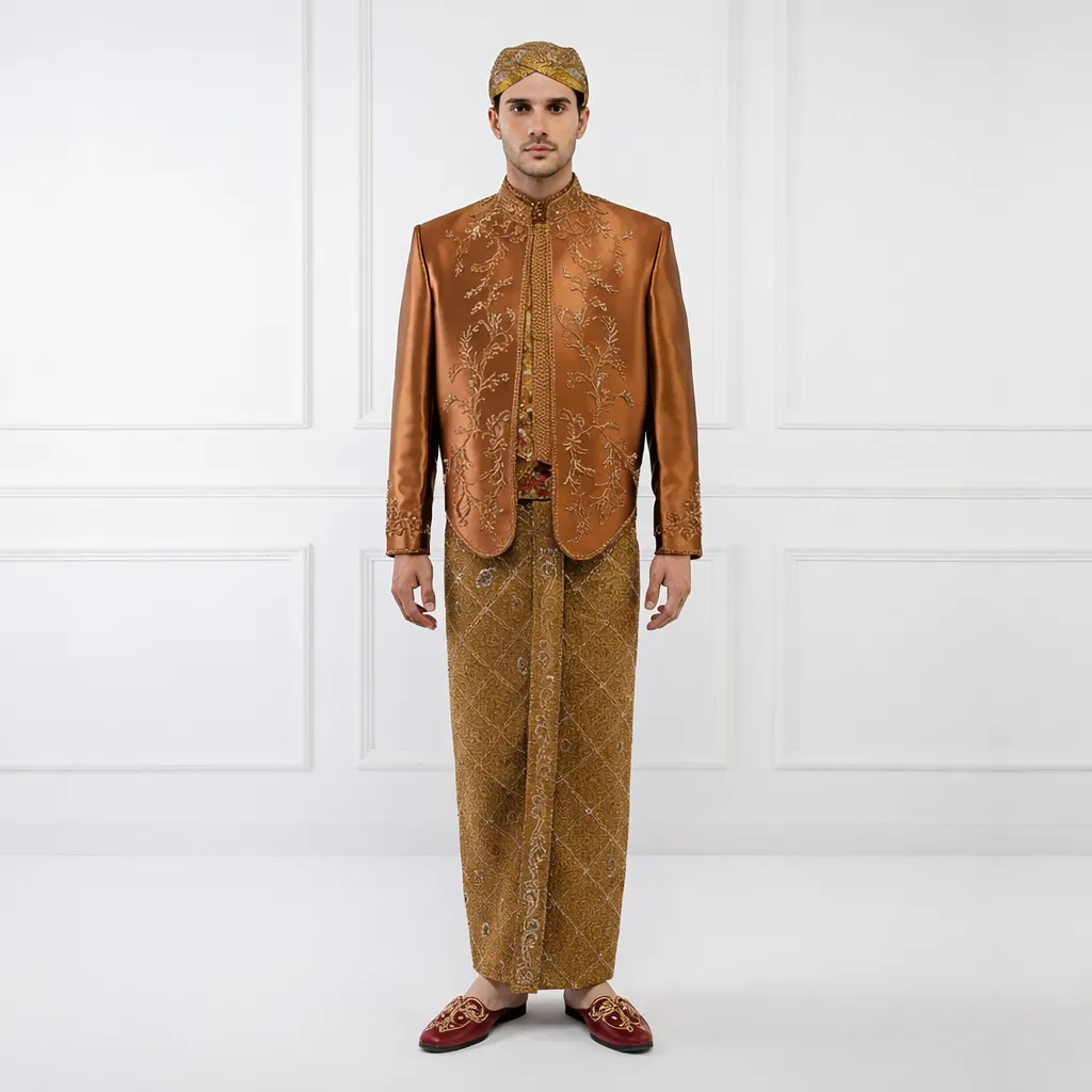 (BJ-204) Beskap Pengantin Teracota New