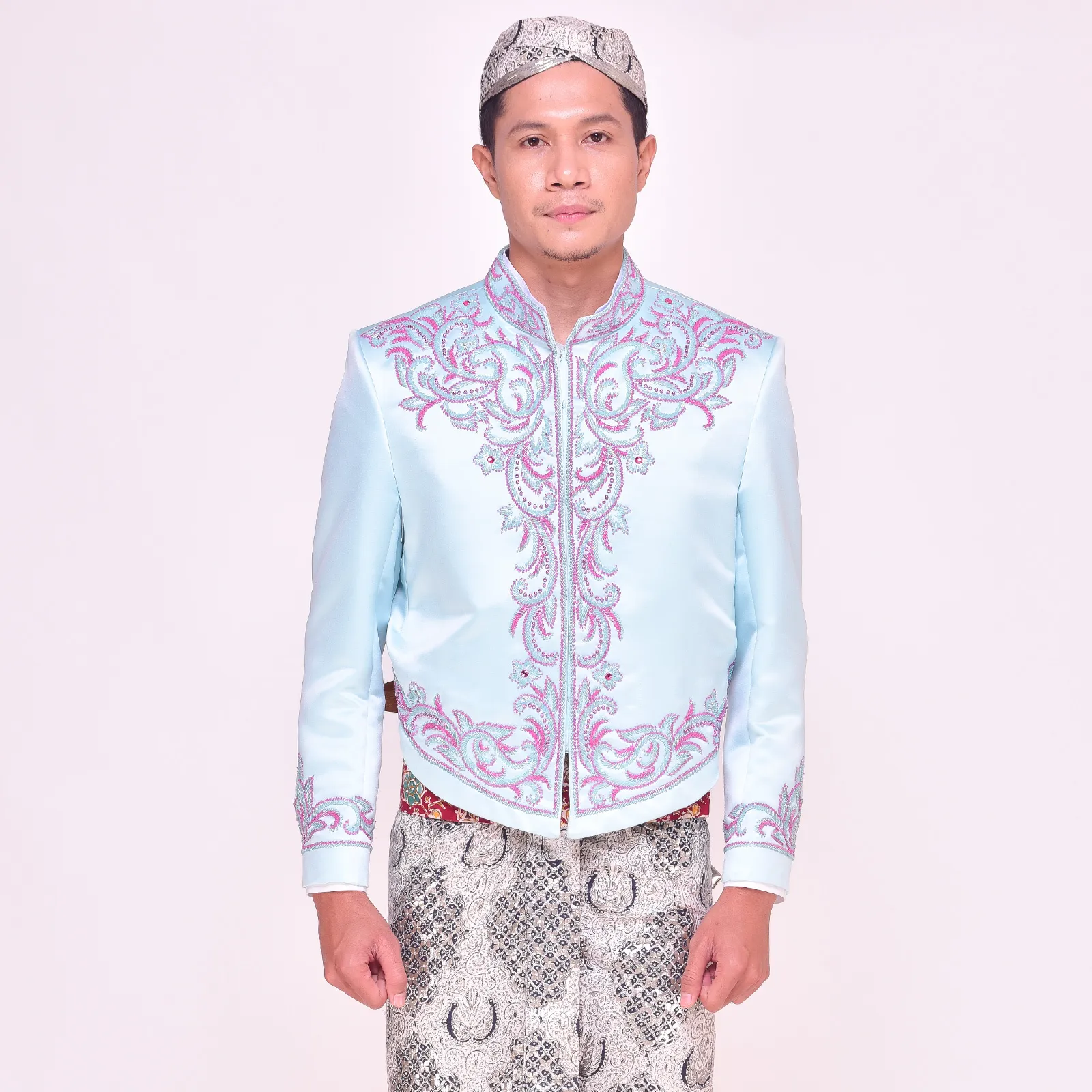 (BJ-103) Beskap Pengantin Biru Pink
