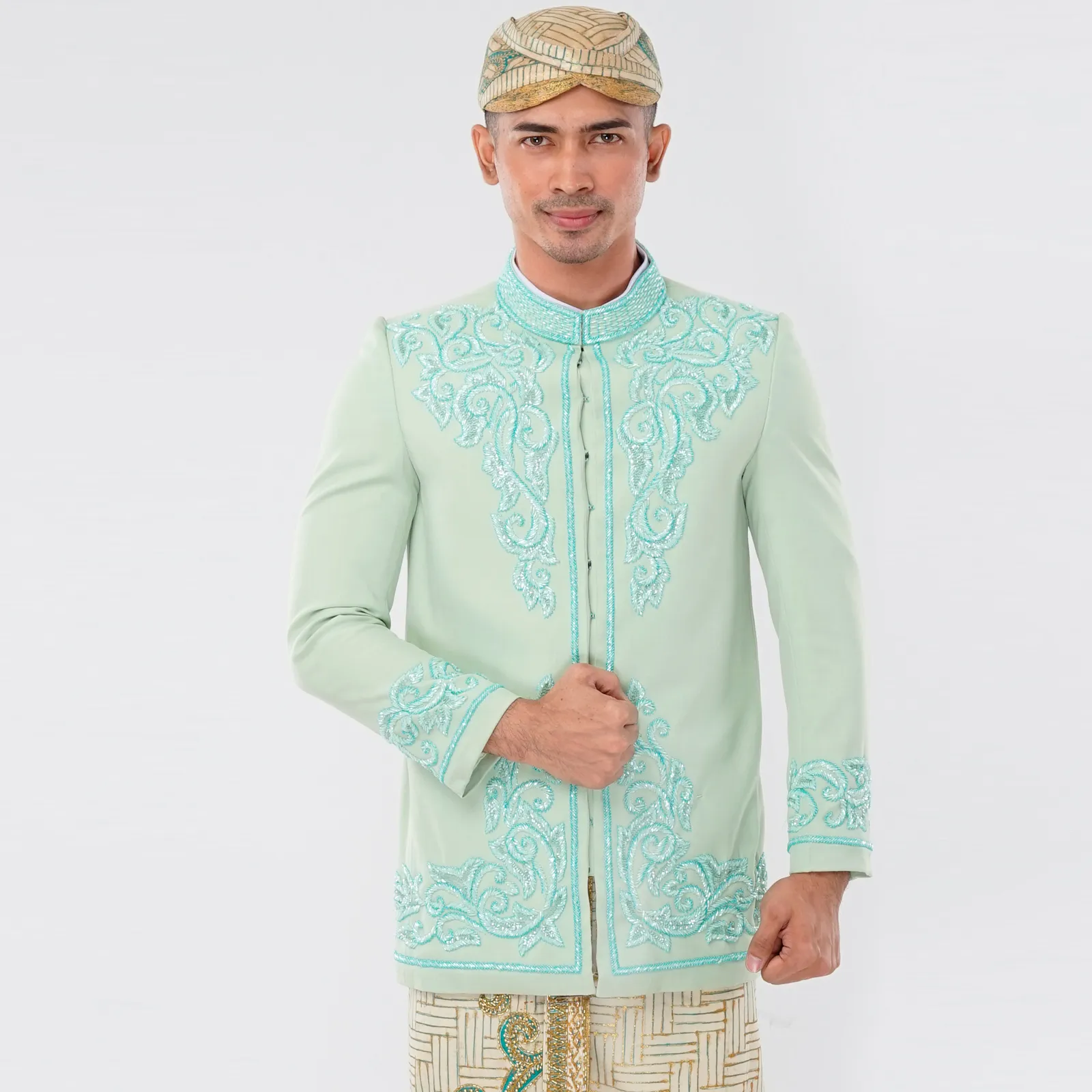 (BS-062) Beskap Pengantin Hijau Mint Dian