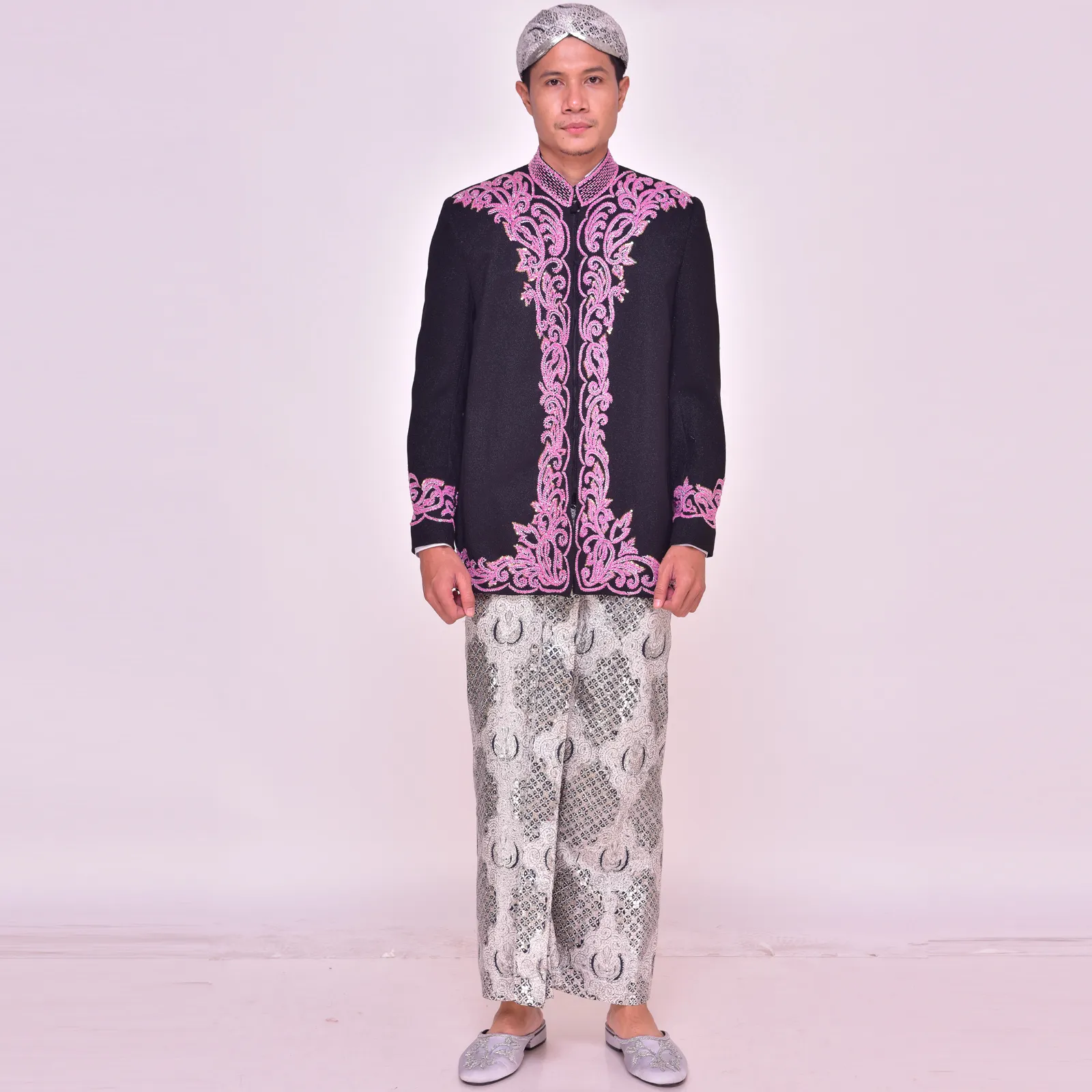 (BS-132) Beskap Pengantin Hitam Pink Lidya