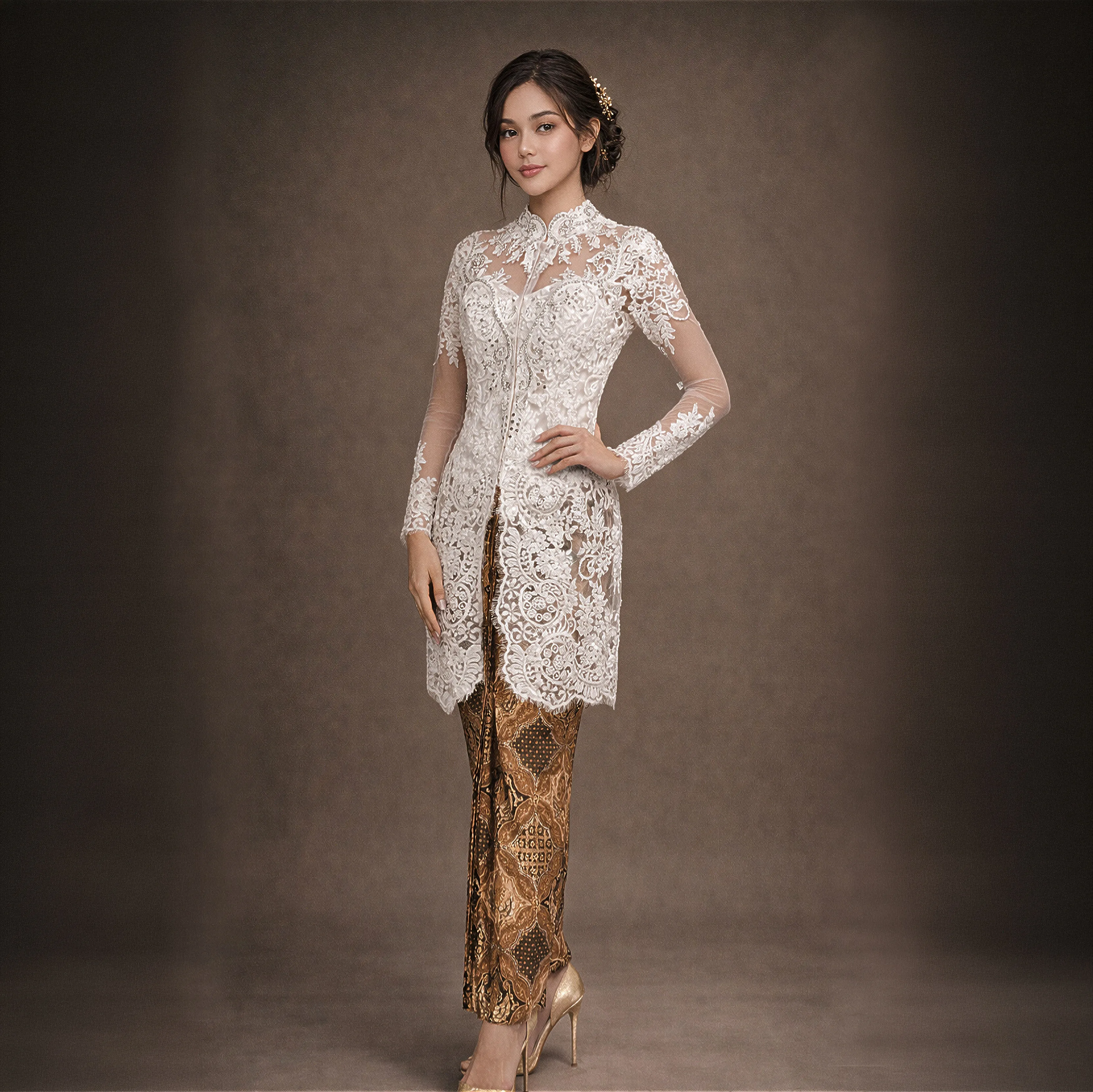 (KM-PU020) Kebaya Pengantin Putih Ratri