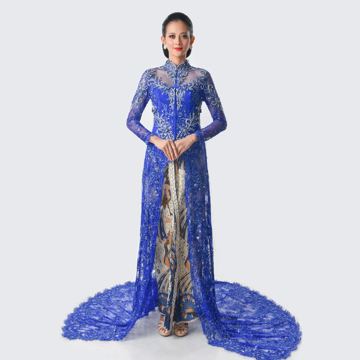 (KR-006) Kebaya Pengantin Biru Electric Yuri