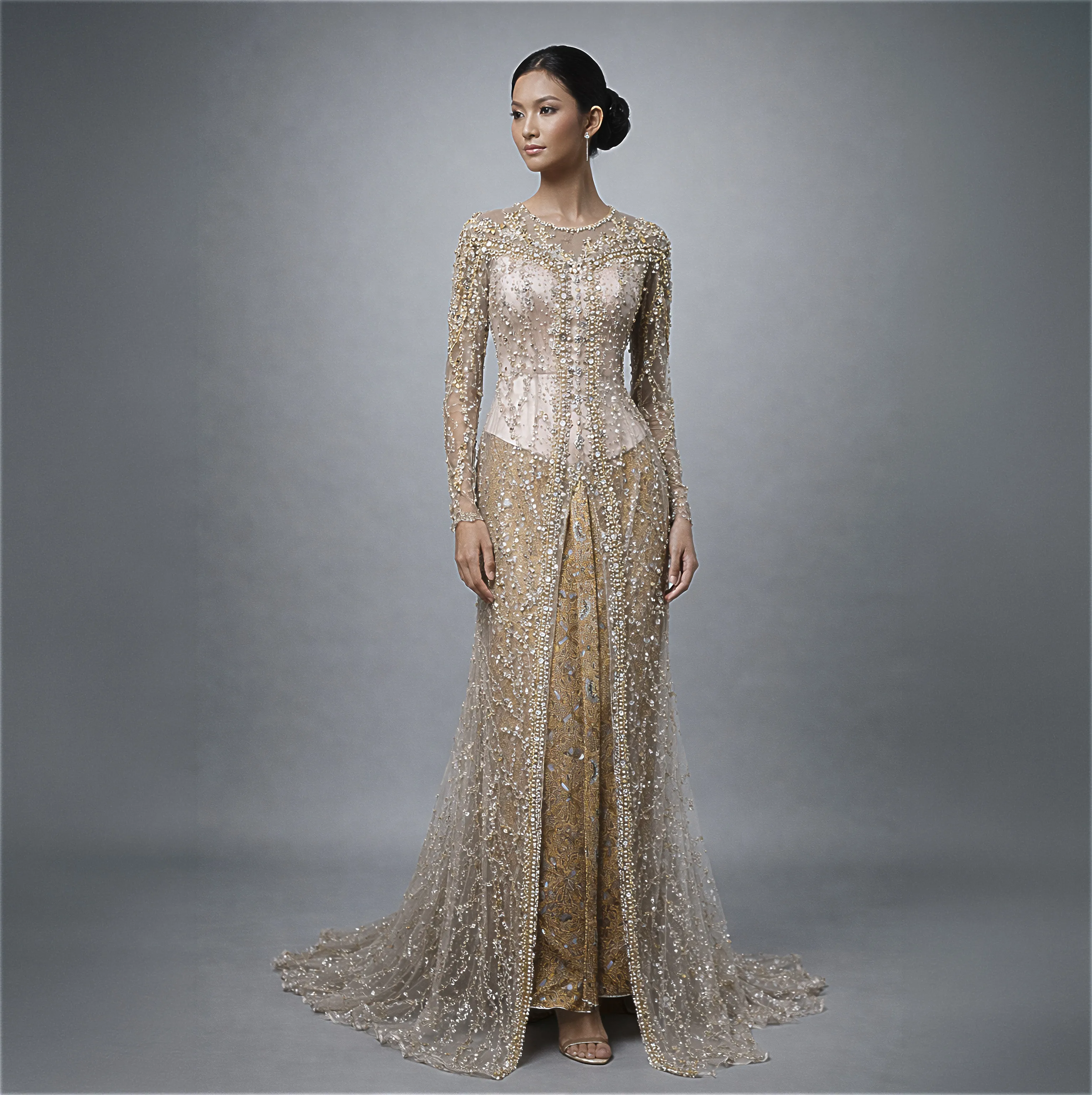 (KM-GO003) Kebaya Pengantin Gold Fiandra