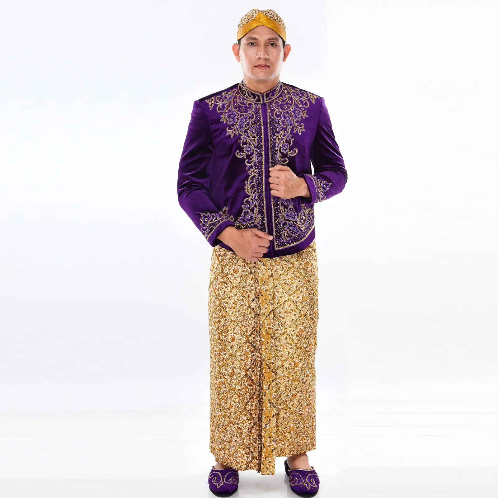 (BJ-040) Beskap Pengantin Bludru Ungu Irdha