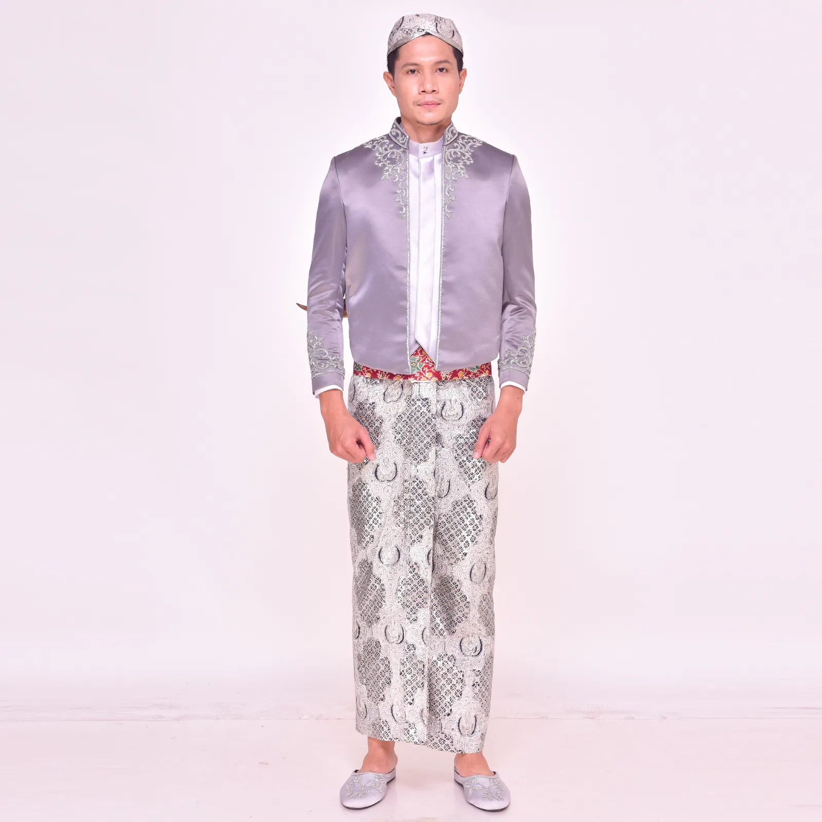 (BJ-100) Beskap Pengantin Abu-Abu Stefani (I)