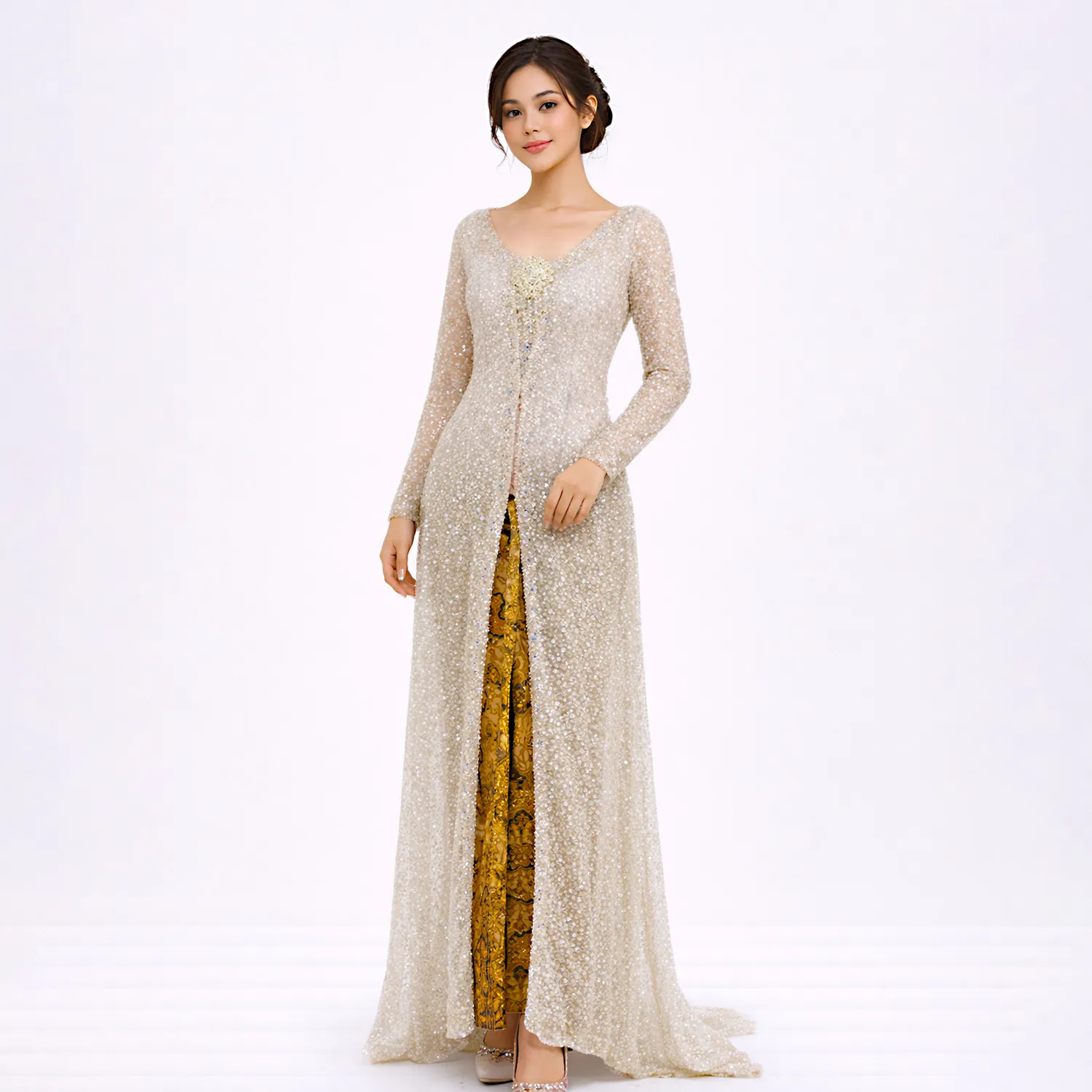 (KE-175) Kebaya Pengantin Rosegold Baby Pink