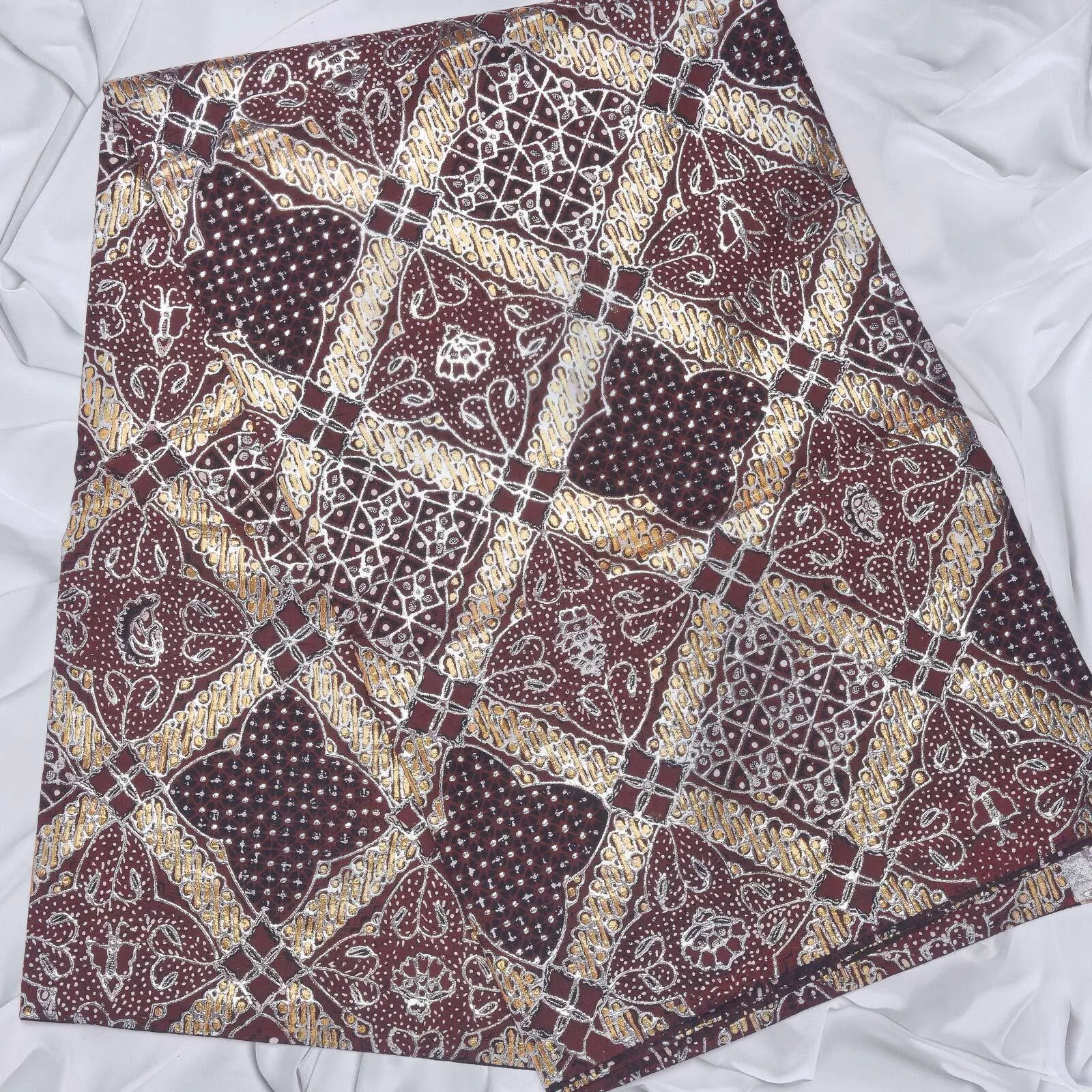 (KAM-142) Kain Pengantin Sunda/Solo Suryo Kencono Coklat Silver