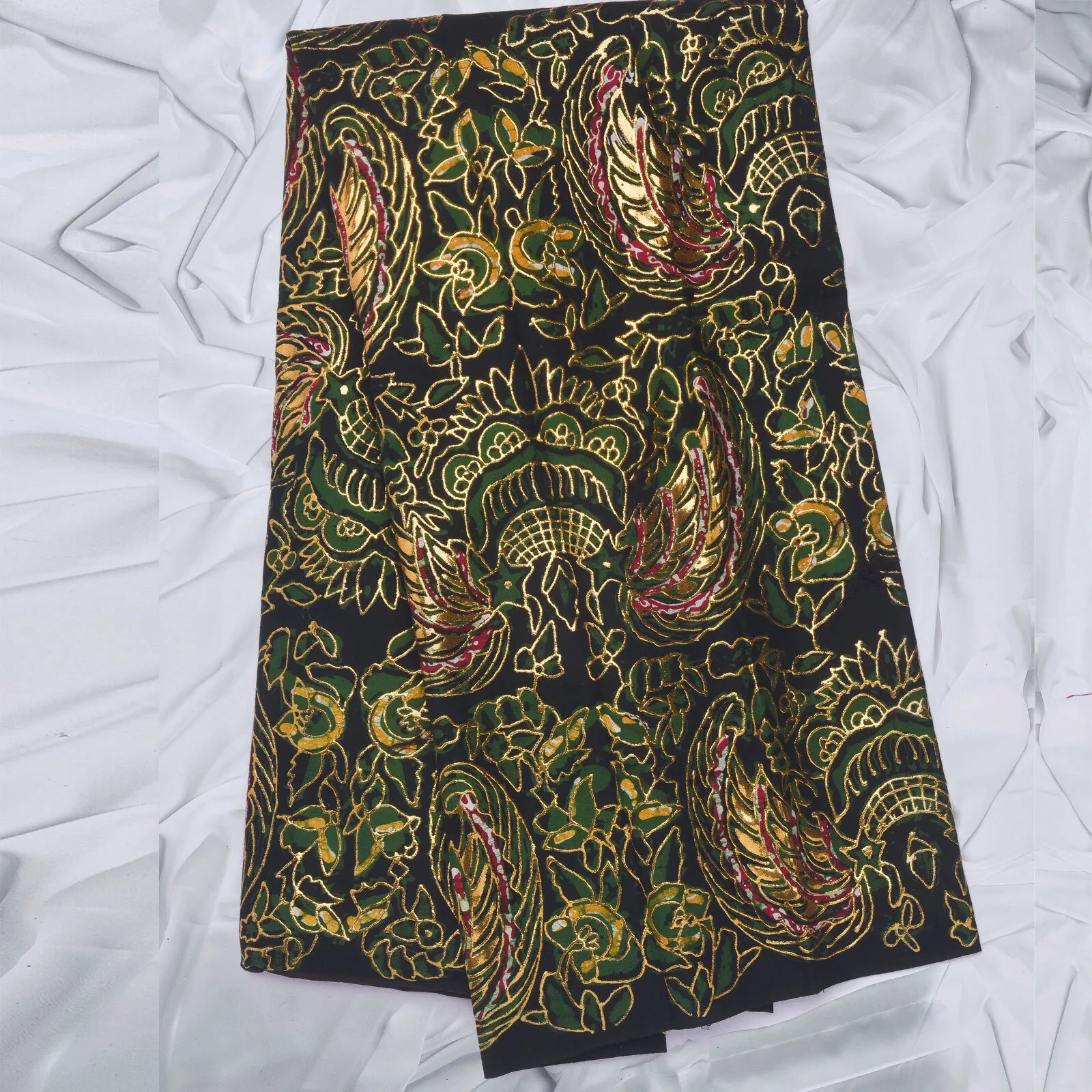(KAM-117) Kain Pengantin Sunda/Solo Batik Bludru Hijau 