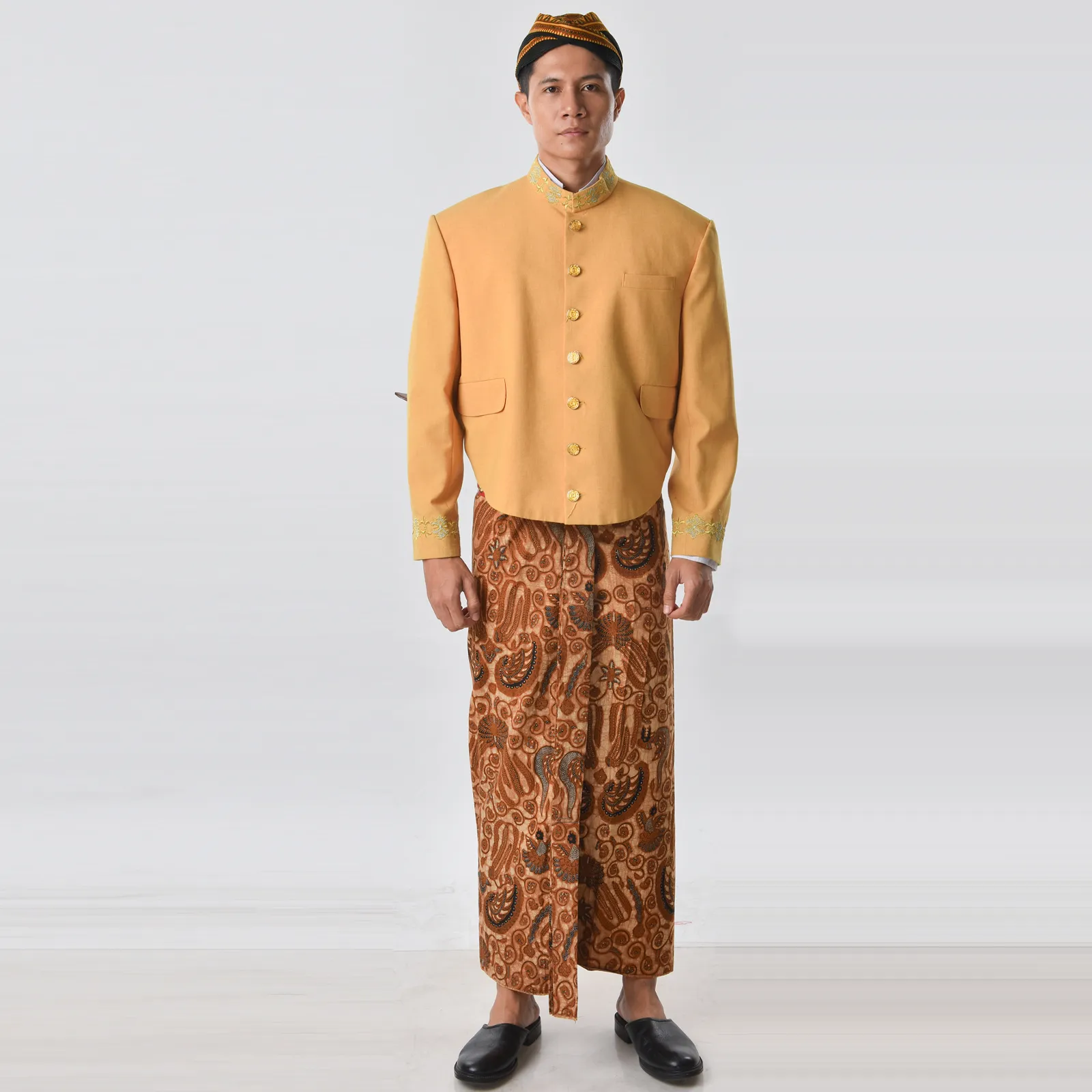 (ATJ-020) Beskap Kuning Kentang Bordir Atela Baru