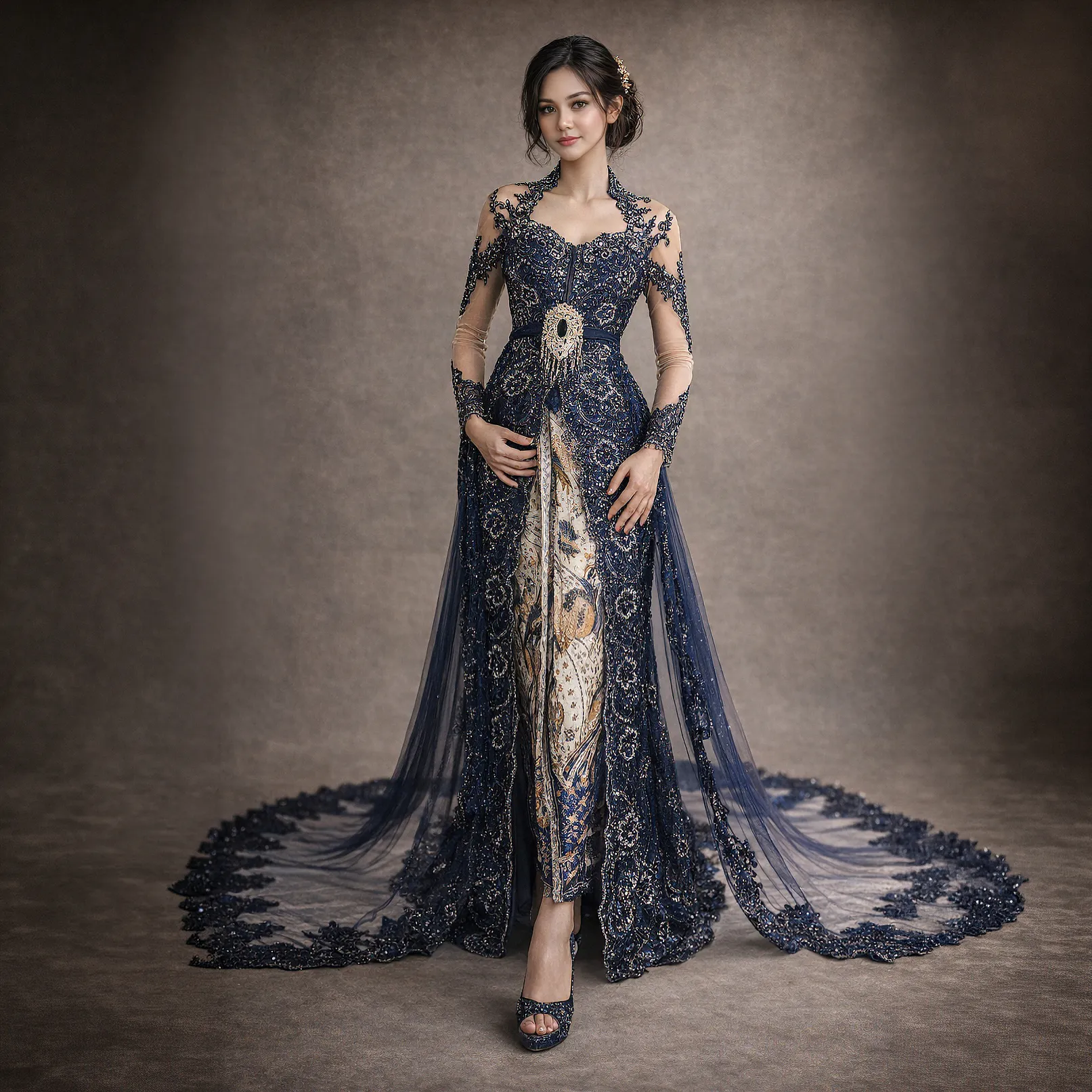 (KM-BR005) Biru Navy Nidia + Ekor