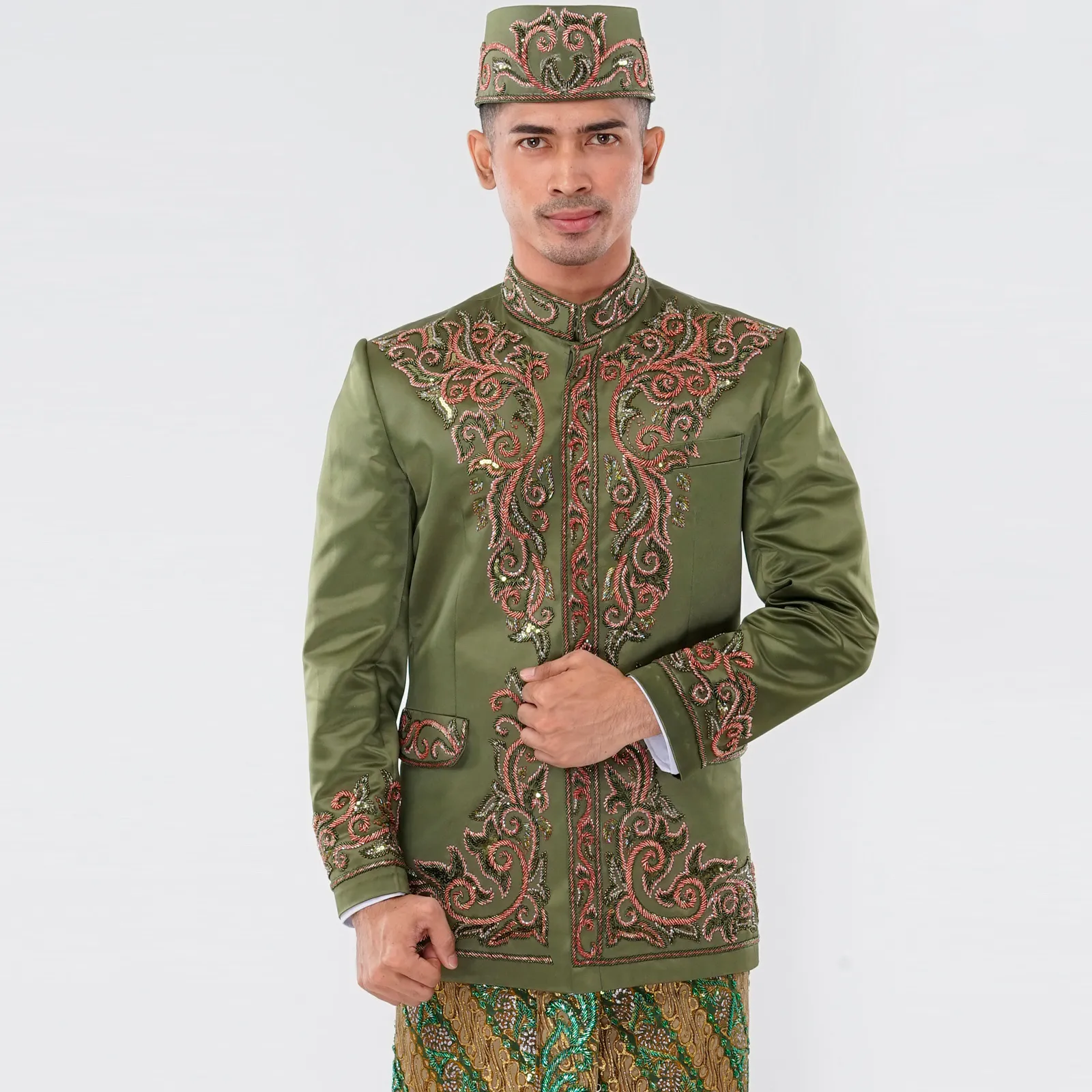 (BS-064) Beskap Pengantin Hijau Nadia