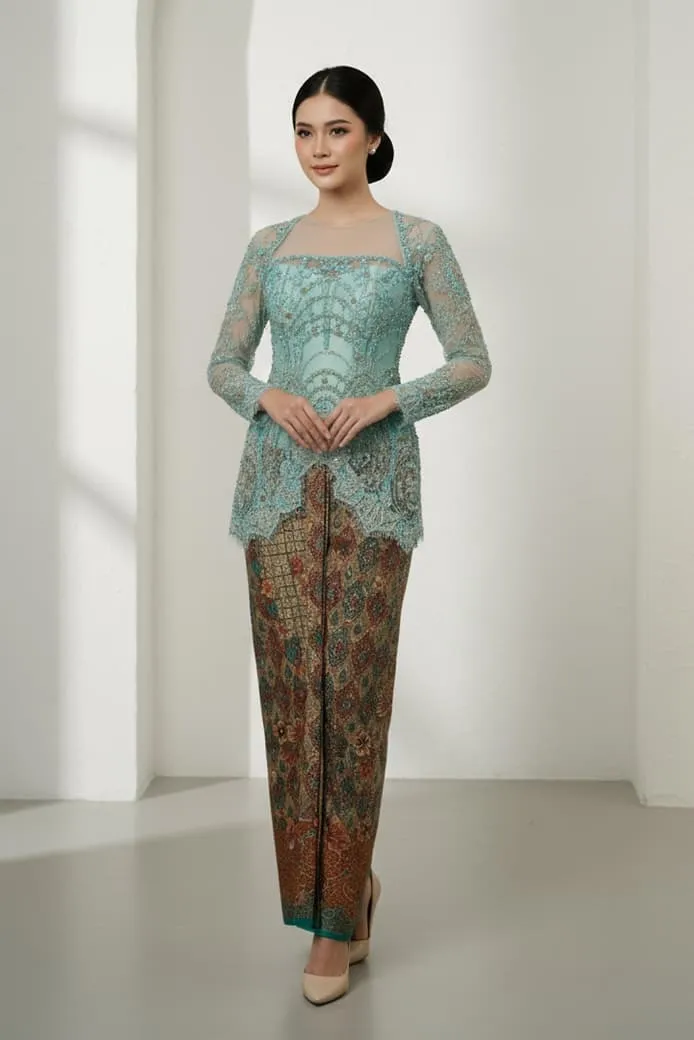 (KL-003) Kebaya Bridesmaid/Engagement/Graduation Brukat Hijau Mint