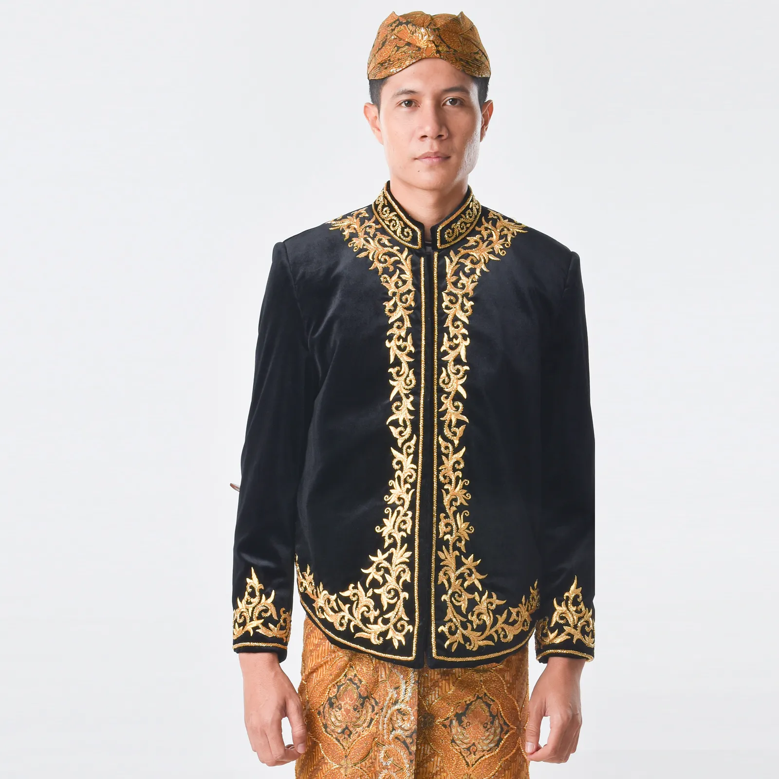 (BJ-019) Beskap Pengantin Bludru Hitam Ambarsari