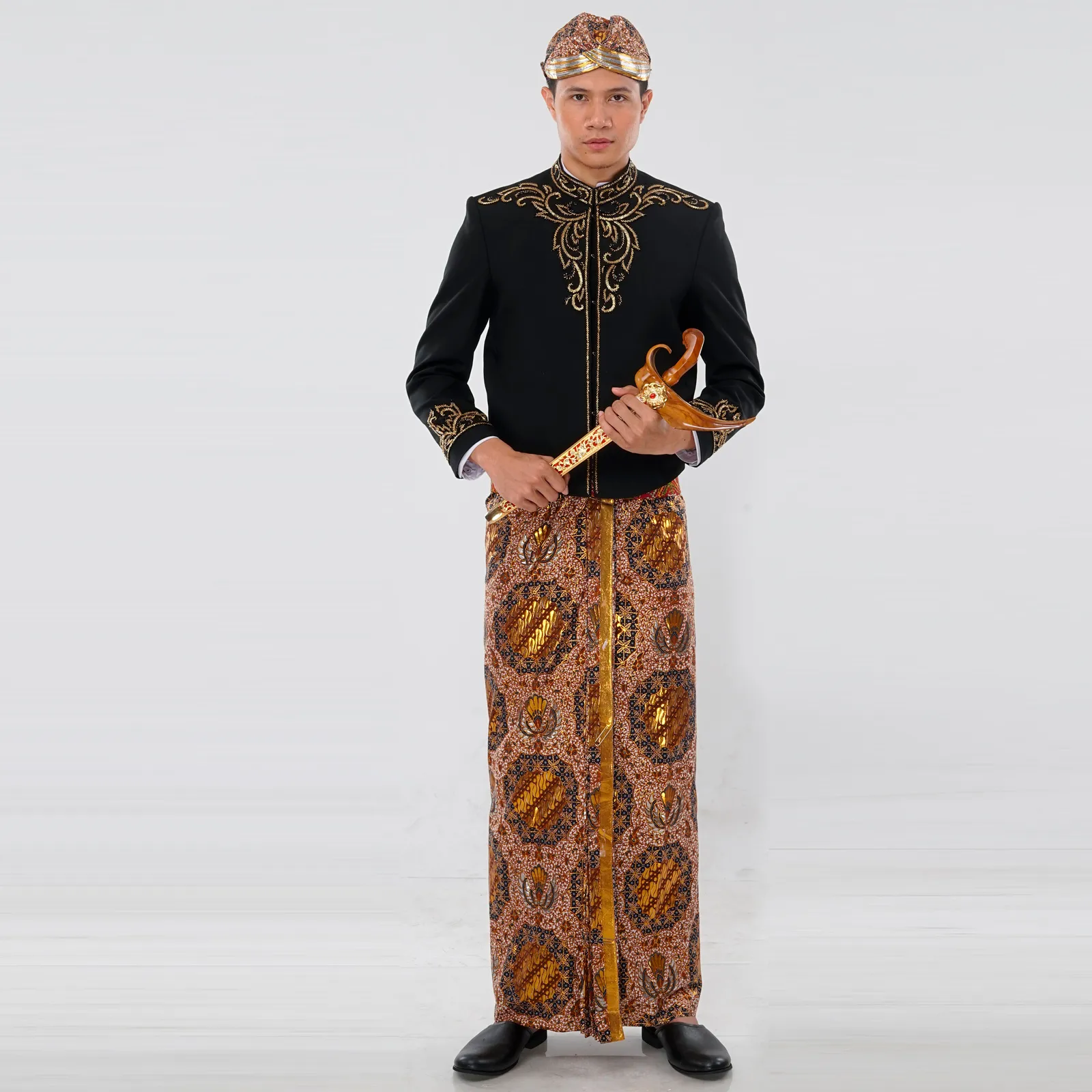 (OTJ-027) Beskap Hitam Payet Emas Atela