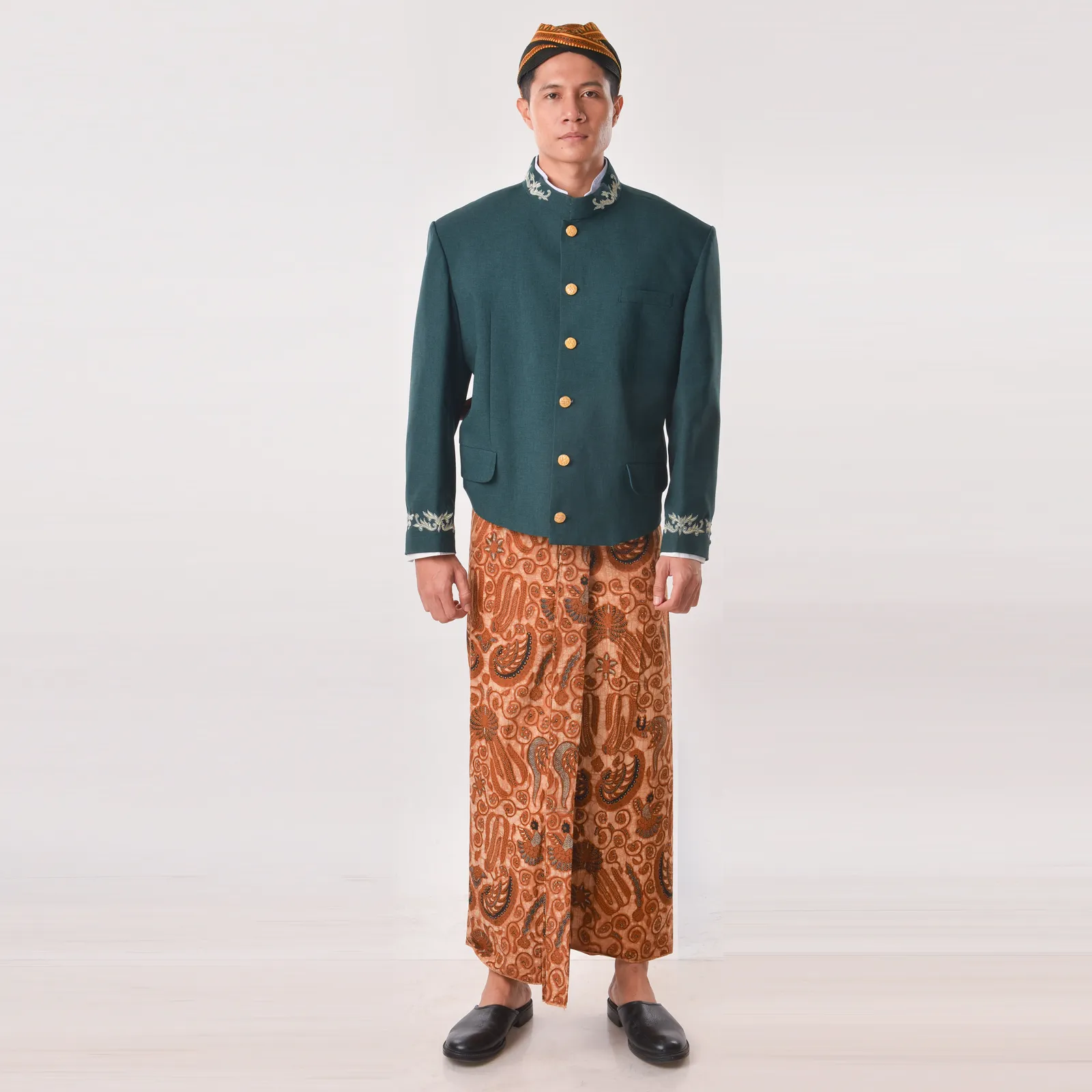 (ATJ-012) Beskap Hijau Botol Bordir Atela